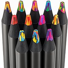 WISYOK Rainbow Pencils 12 Pieces, 12 Colours Rainbow Pencils for Children, Rainbow Colouring Pencil for Children's Birthday Gifts, Party Favours, Multicoloured Colouring Pencils for Drawing, Colouring