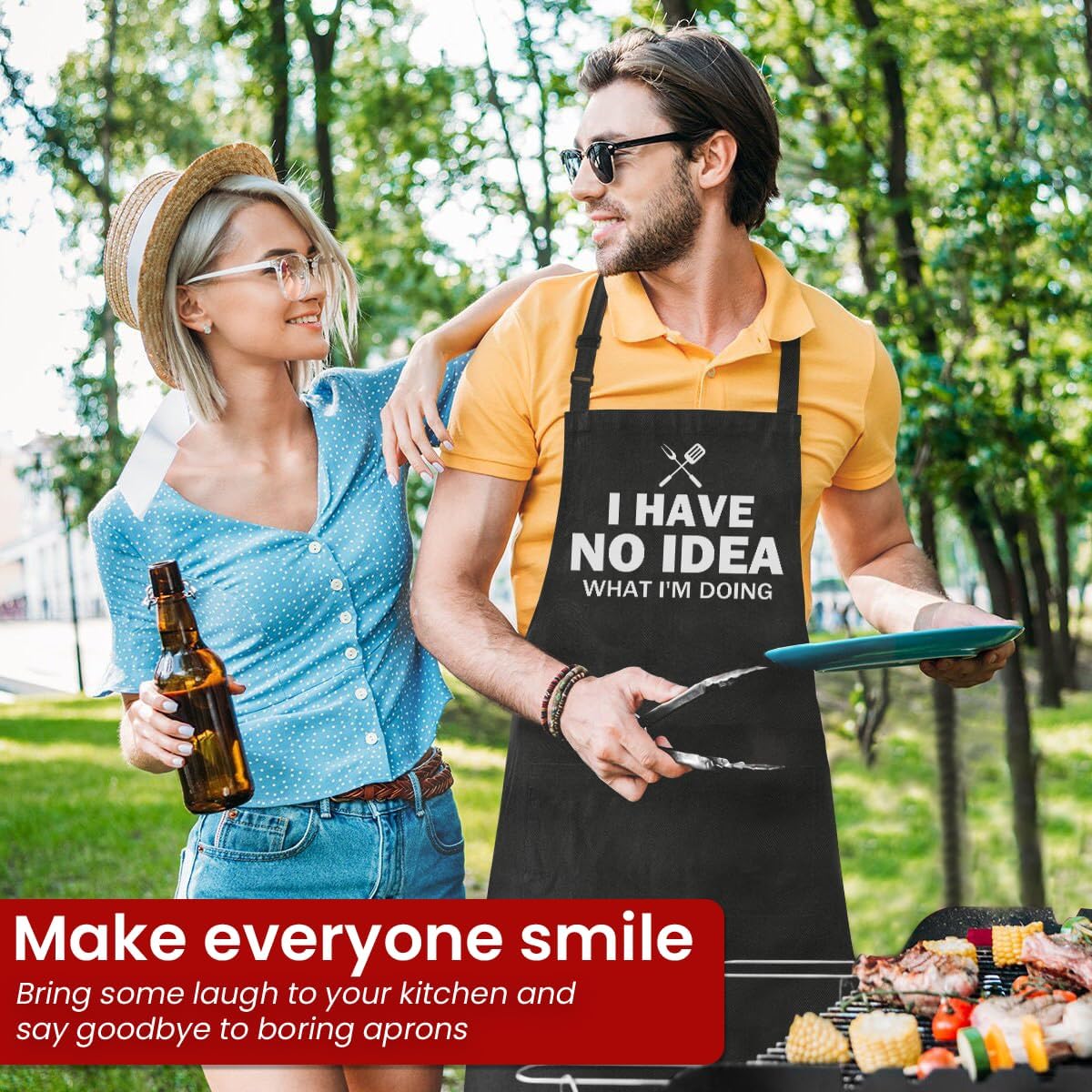 SANDJEST Funny Apron for Dad - Birthday Father’s Day Cooking Grilling Gifts for Mens - Image 6