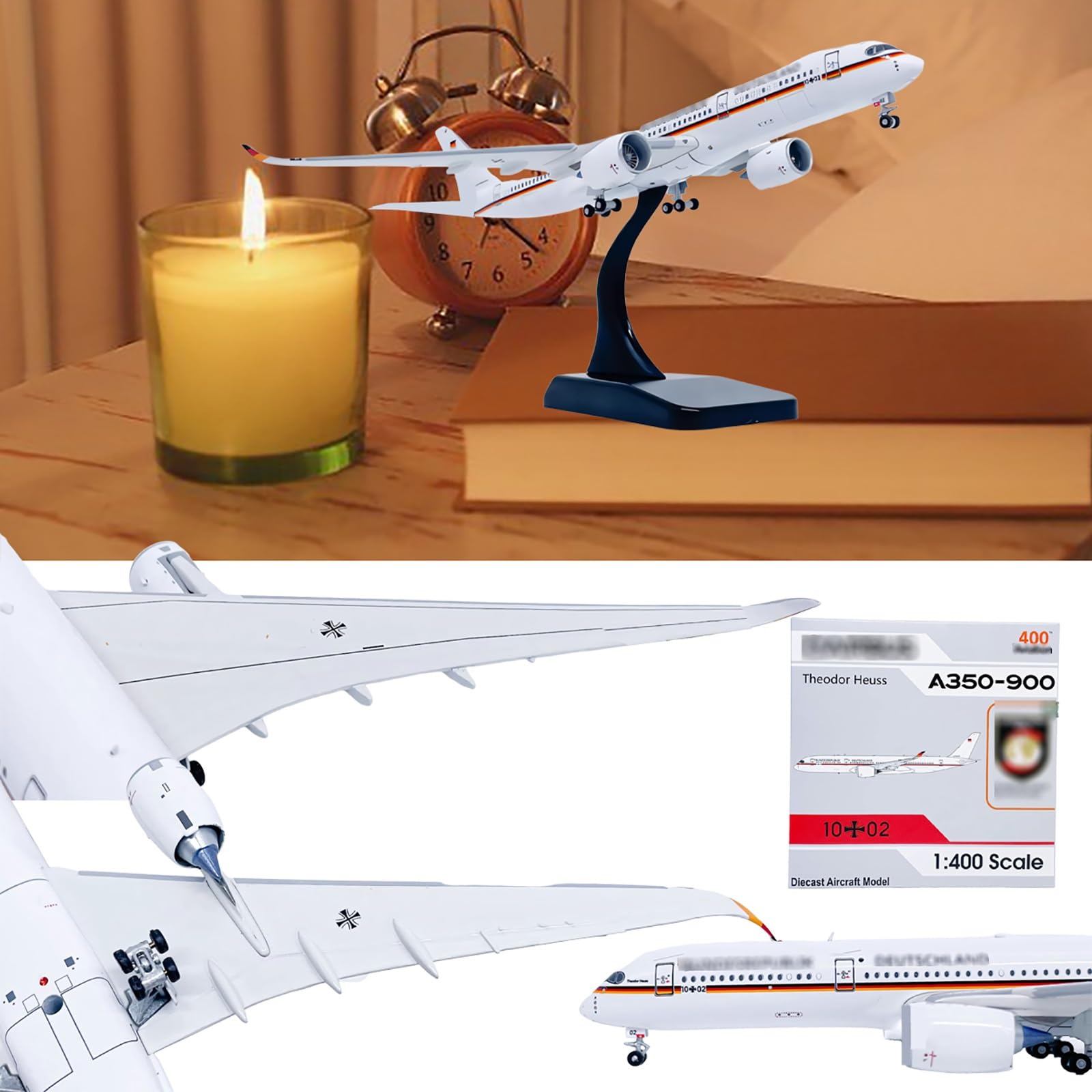 Carrello atterraggio mobile, pneumatici rotanti, modello pressofuso aeroplano in scala 1:400 A350-900, decorazione perfetta for scrivania dell'ufficio regalo for collezione aviazione