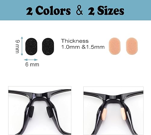 Miniatura 2 de 20 pares de almohadillas para la nariz para lentes, almohadillas de espuma suave, autoadhesivas, antideslizantes, almohadillas de nariz de espuma