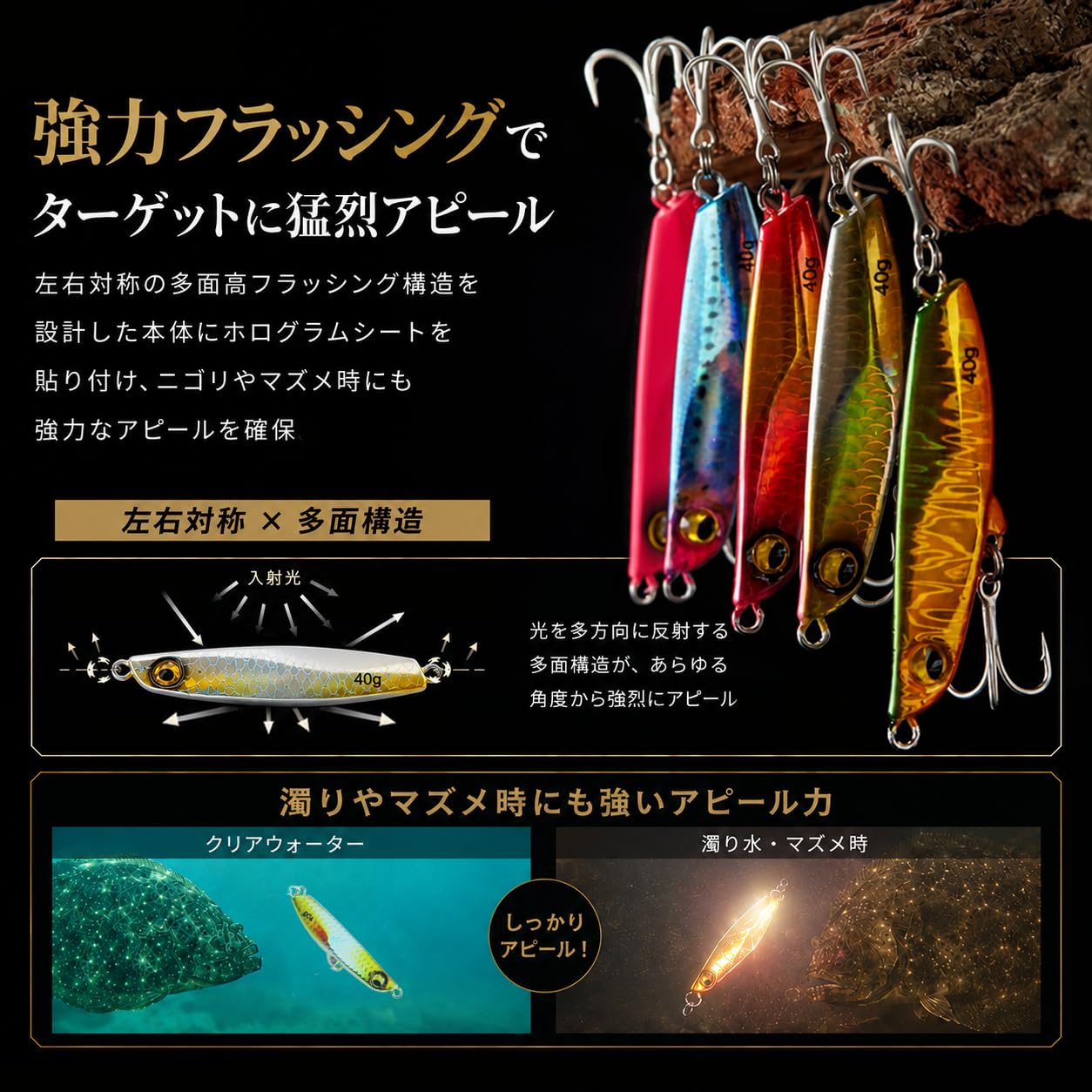 Amazon.co.jp: 【KOKOルアー】ヒラメ ルアー メタルジグ セット 32g