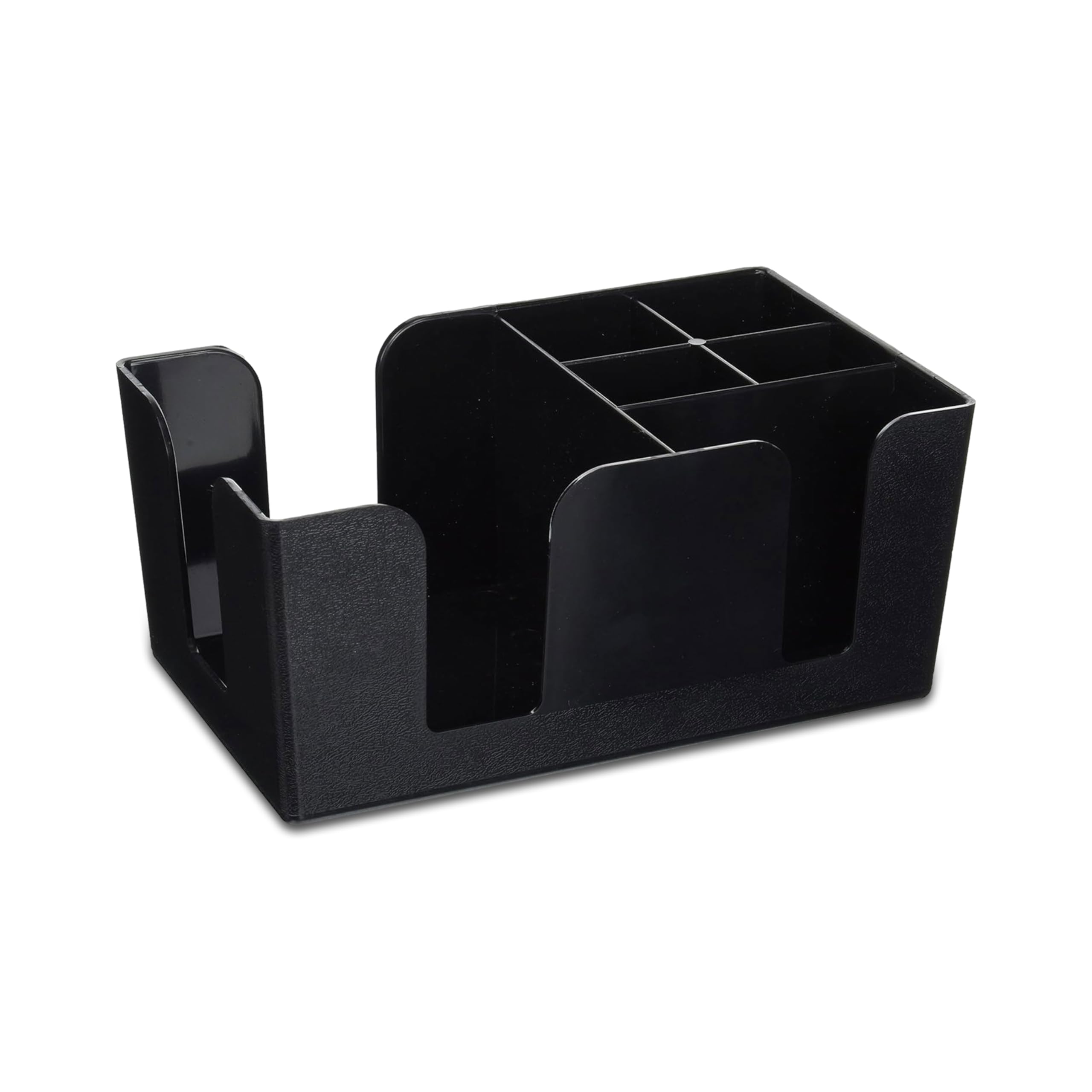 BARZIO Heavy Duty Plastic Bar Caddy Organizer with Compartment | 1 Pcs | Napkin Dispenser & Straw Holder | Ideal for Bars, Pubs, Restaurants and Hotels - Black-picture-13