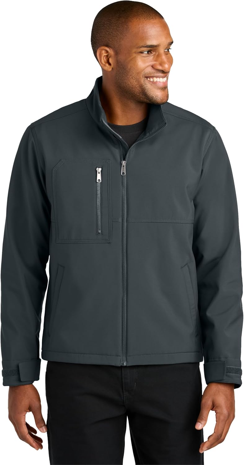 CornerStone Unisex Workwear Soft Shell Jacket | Weather-Resistant Coat for Men & Women with Multiple Pockets & Adjustable Hem