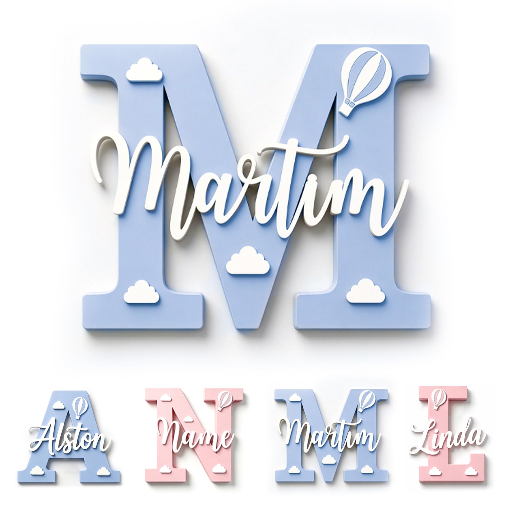 Personalised Wooden Name Sign, Custom Wood Name Decor for Wall — image 1