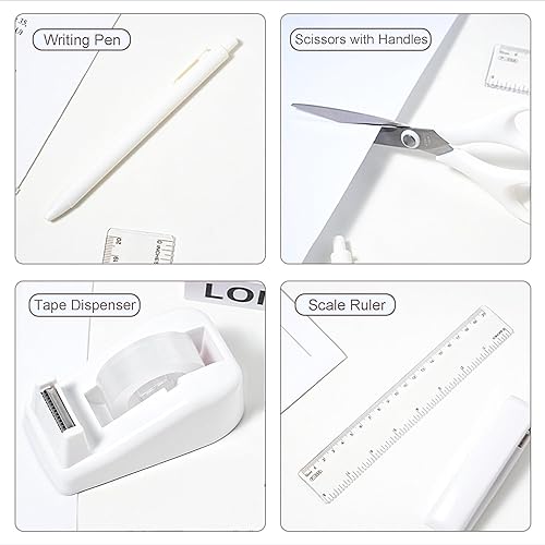 Miniatura 6 de Accesorios de escritorio con soporte para bolígrafos, organizadores y accesorios de escritorio de suministros de oficina, dispensador de cinta,