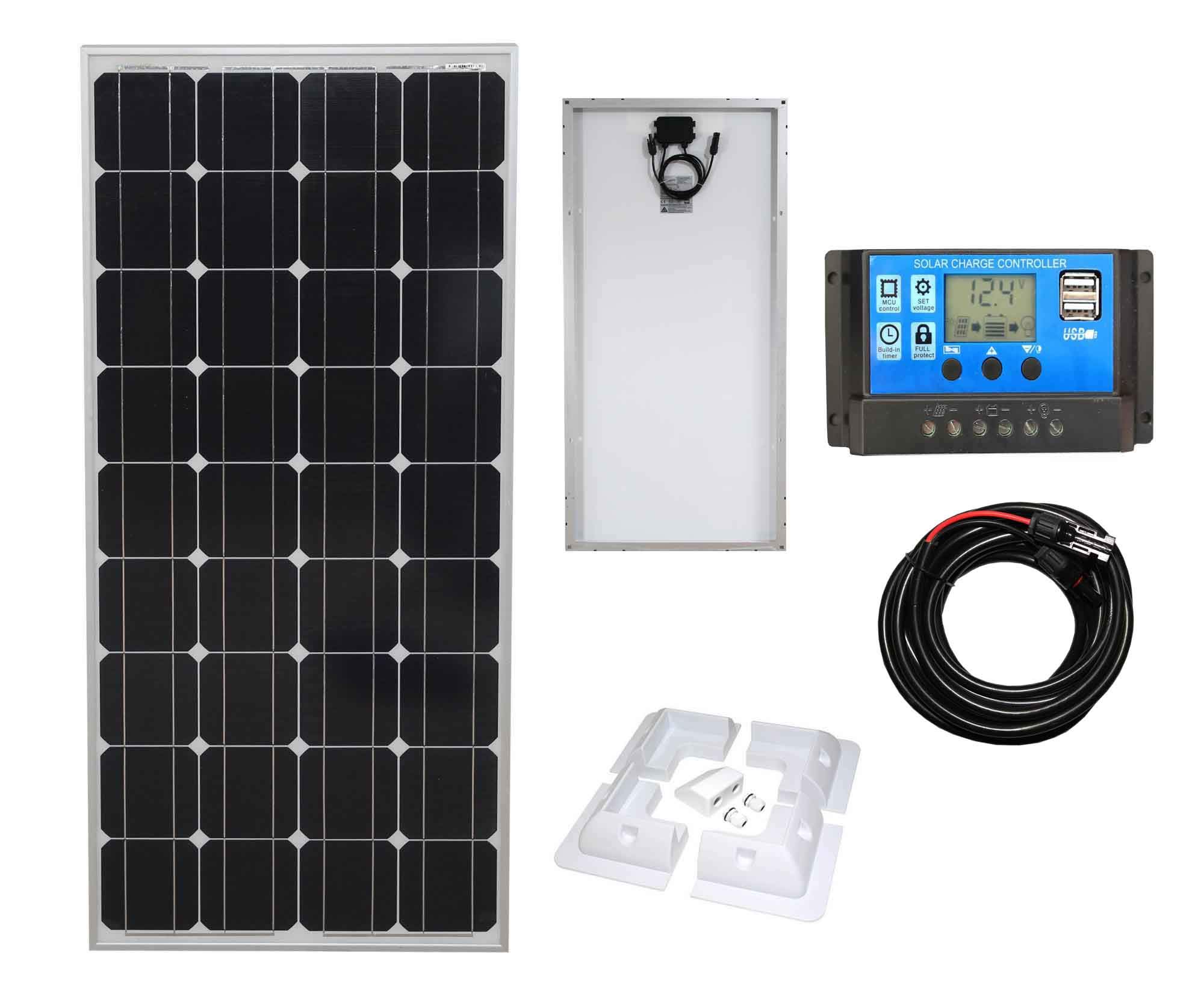 Buy 100W Mono Solar Panel Battery Charging Kit with Charger Controller