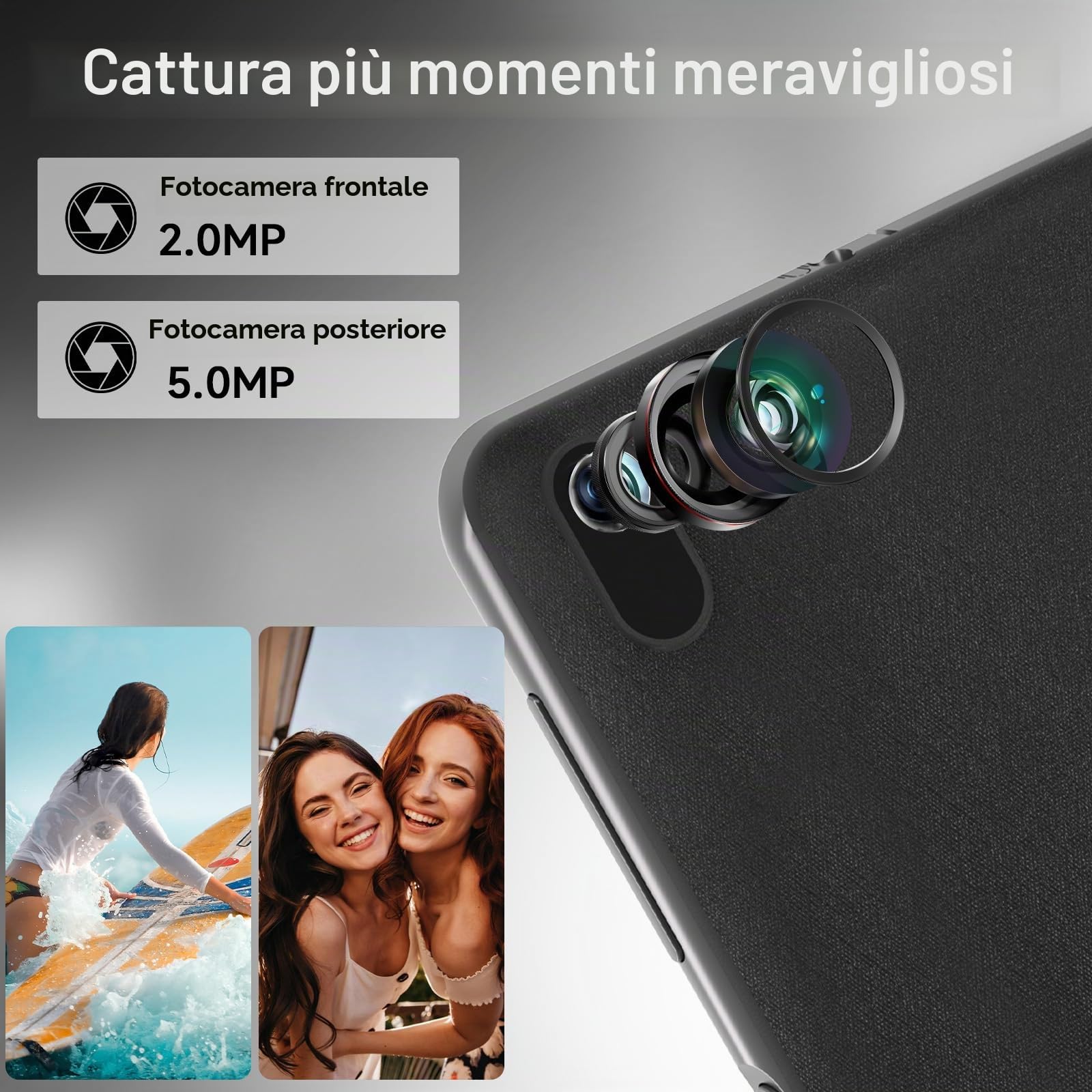 BYANDBY Tablet Android 12.0 da 7 pollici, 4 GB + 32 GB ROM (espansione 1 TB), Quad-Core, WiFi, GMS, doppia fotocamera, educativo, gioco (nero)