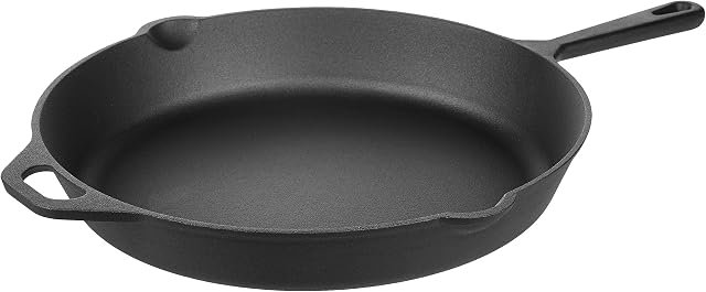 Amazon Basics Pre-Seasoned Cast Iron Skillet - 38.1 cm