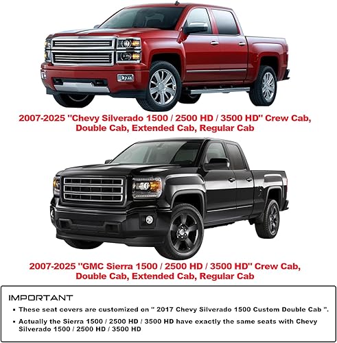 Miniatura 9 de Fundas de cuero para asiento delantero de automóvil, para Silverado Sierra