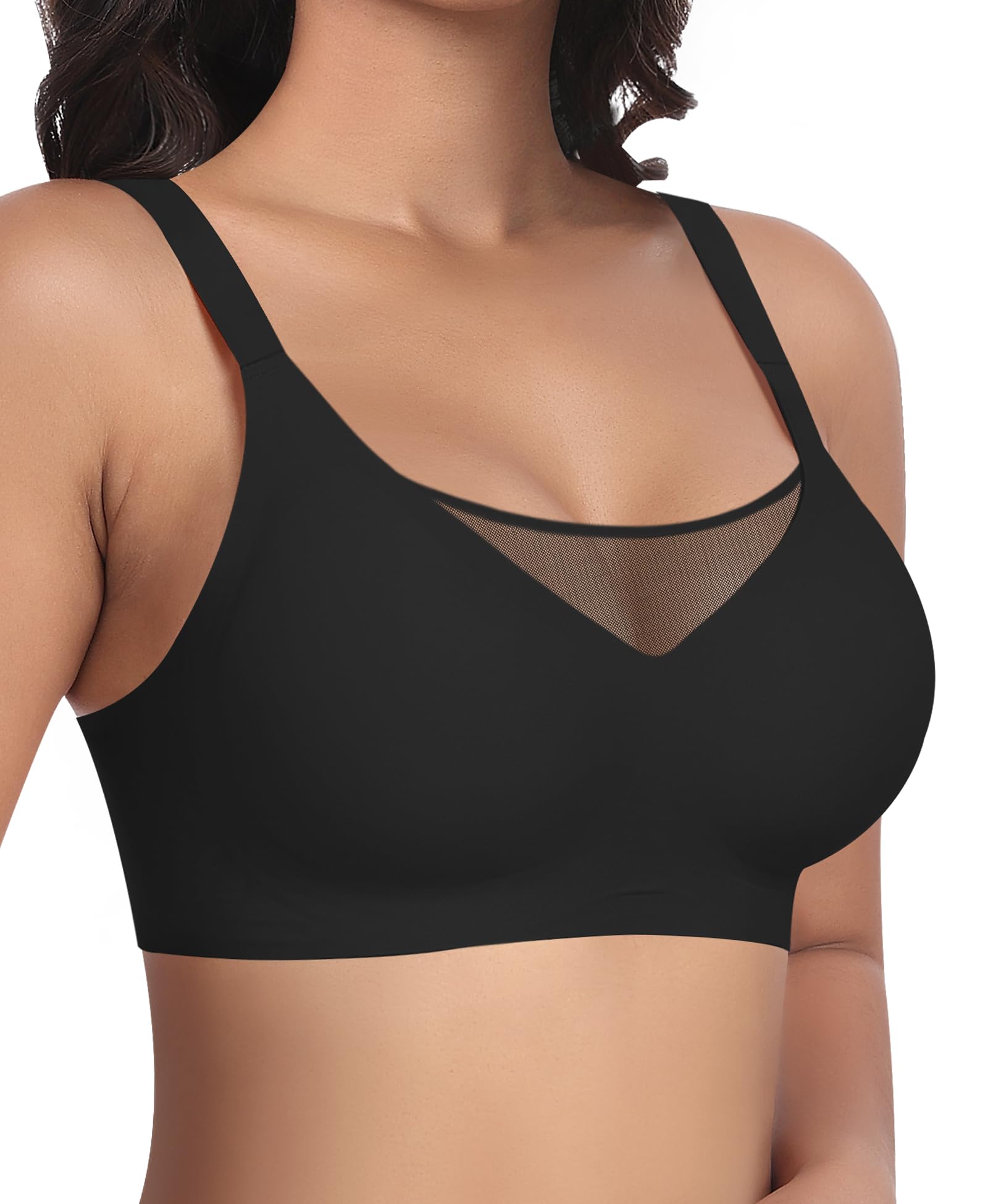 Nahtloser BH Damen Ohne Bügel Glatt Komfort Vollschalen Gepolstert Bustier Weicher BH Bequemer T-Shirt Soft BH Bra Bralette