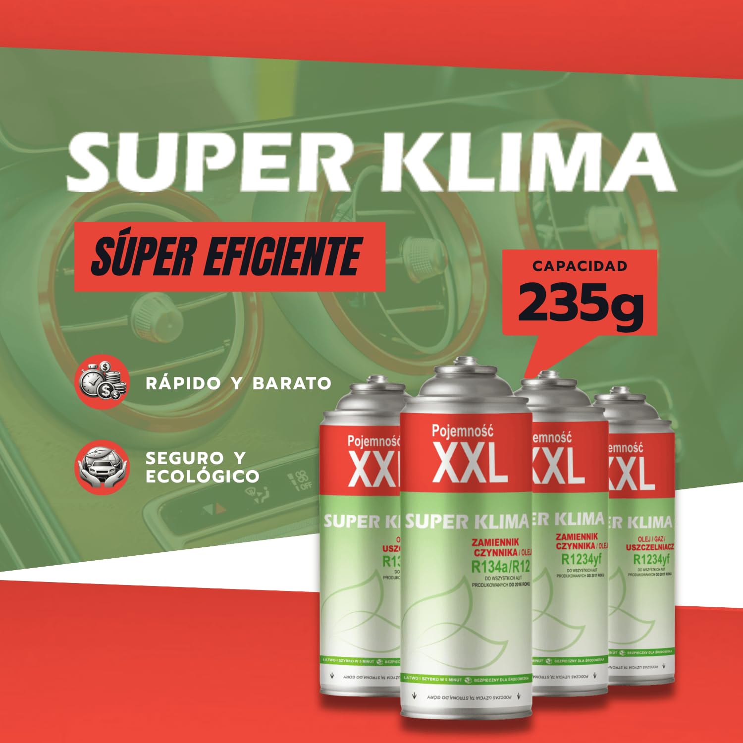 Mega pack kit aire acondicionado coche R1234yf con adaptador manómetros aire acondicionado