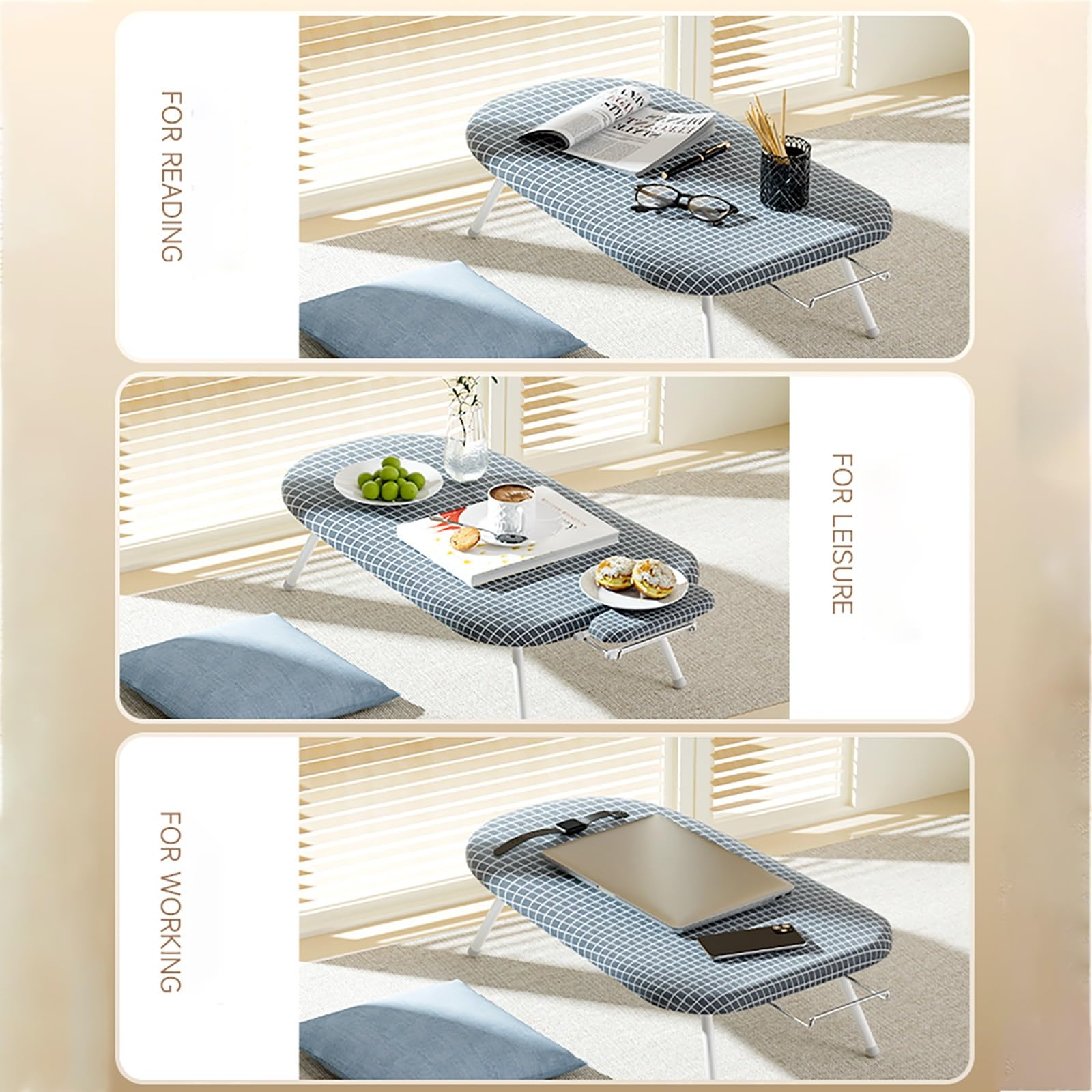 Tabla De Planchar De Mesa con Soporte para Plancha, Tabla De Planchar PortáTil con Funda Y Almohadilla, Tabla De Planchar Plegable Compacta Que Ahorra Espacio para ArtíCulos del Hogar, Dormitorio (Co