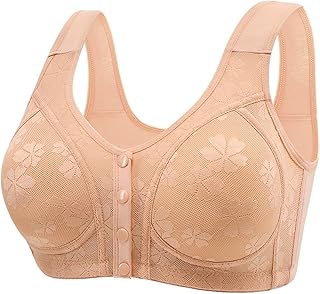 Daisy Bras for Older Women 2025 Comfy Convenient Front Closure Bra Full Support No Underwire Bras