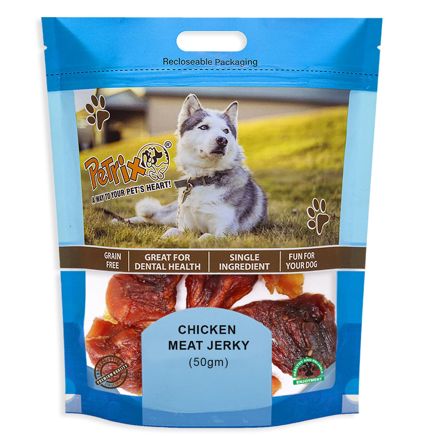 Petrix Chicken Meat Jerky, Dog Treat for All Life Stage Dogs- 50 Gm (B0CTHN7ZW4) Amazon Price History, Amazon Price Tracker