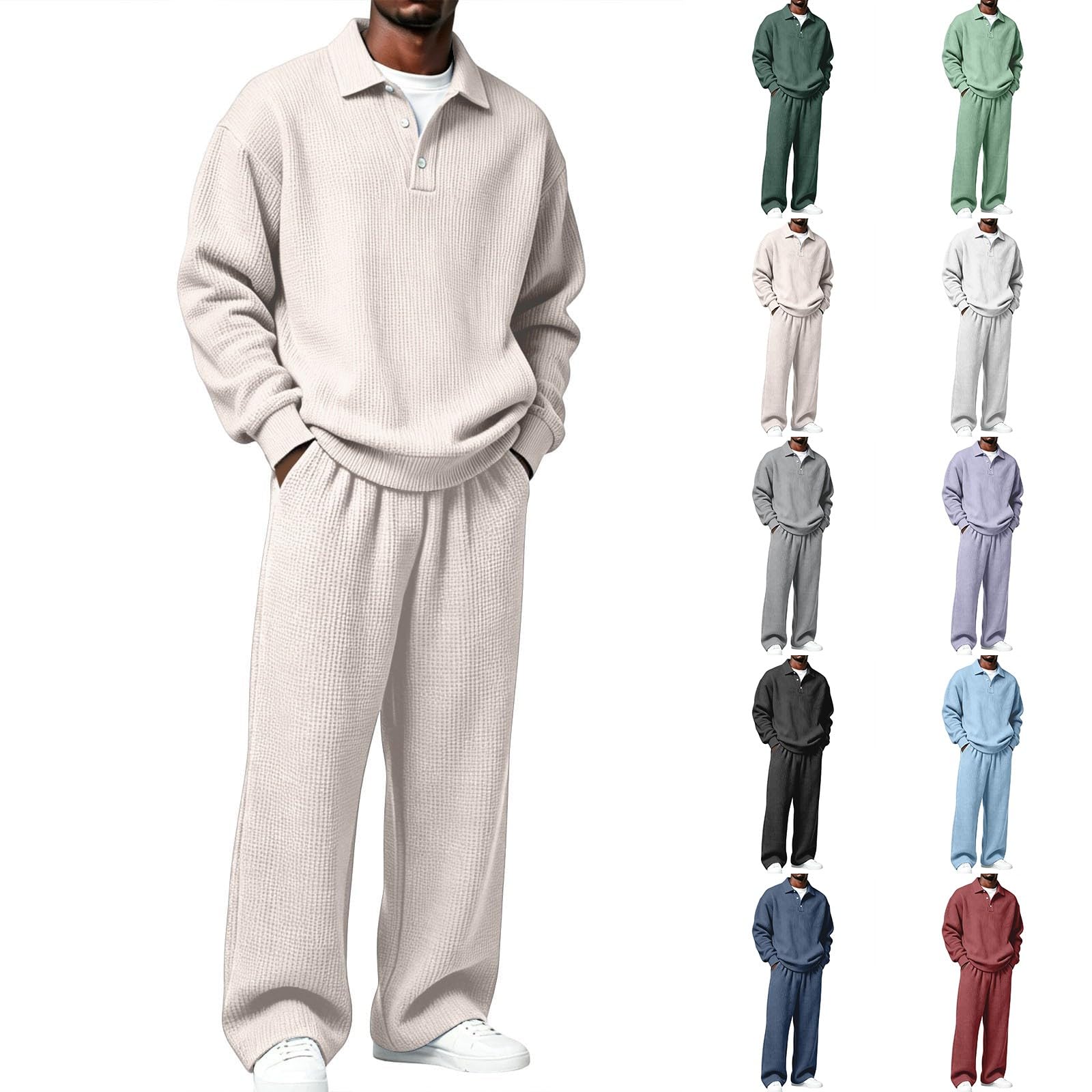 Herren Jogginganzug Set - Zweiteiler Herren Set Mit Polohemd Und Hose