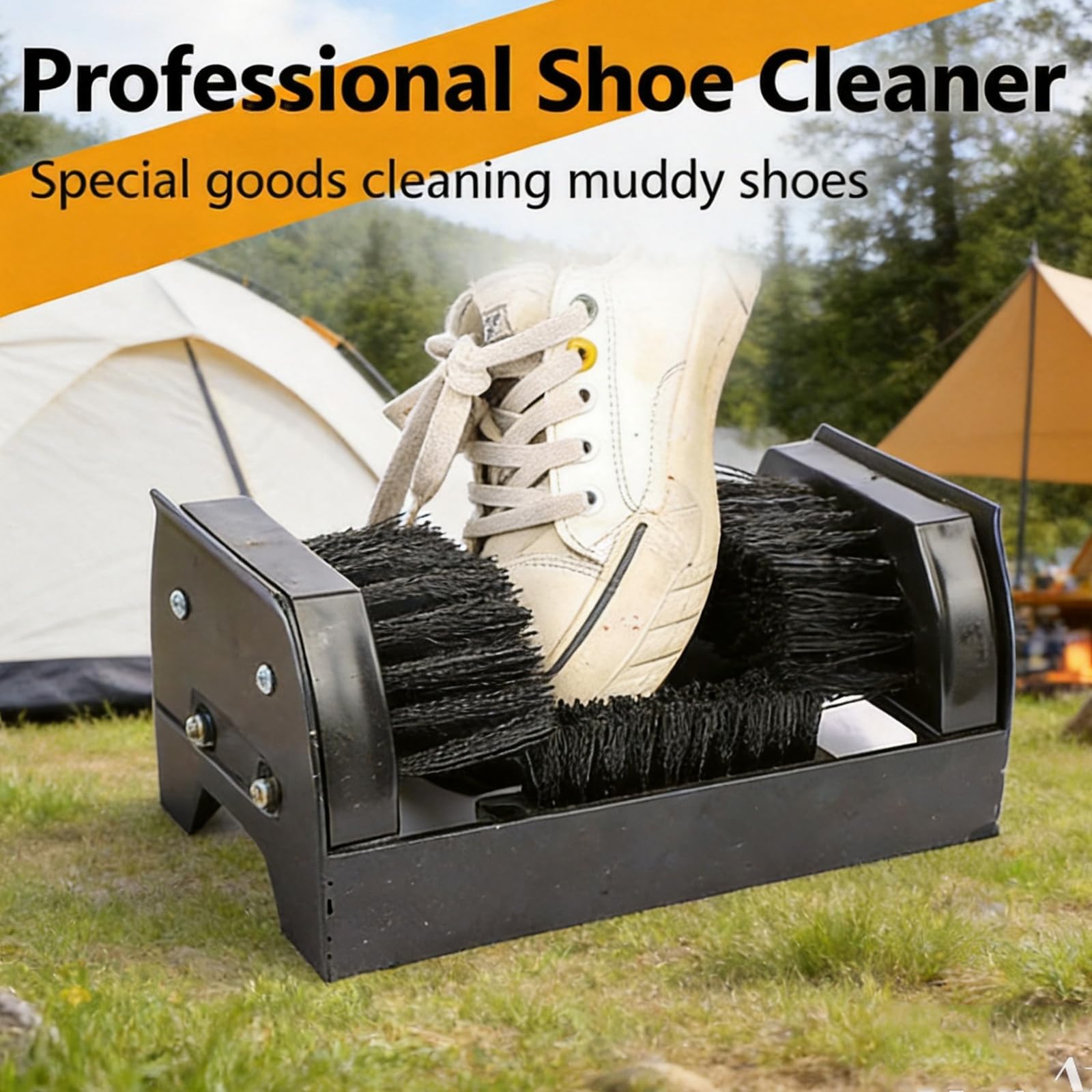 Herramienta de limpieza de zapatos de acero inoxidable, raspador de cepillo de 360° para eliminar rápidamente la suciedad, el barro y la nieve, no requiere doblarse ni quitar zapatos