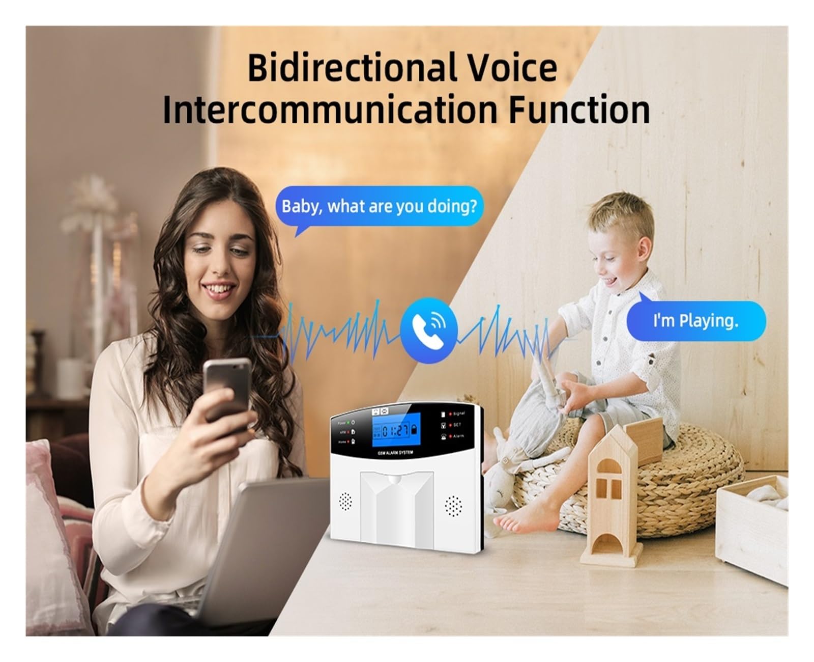 Sistemas Seguridad Hogar Tuya-Sistema De Alarma Antirrobo Inalámbrico Inteligente con WiFi, Sistema Seguridad For Hogar Dial Automático, Detector Sensor Movimiento Puerta(Kit I)