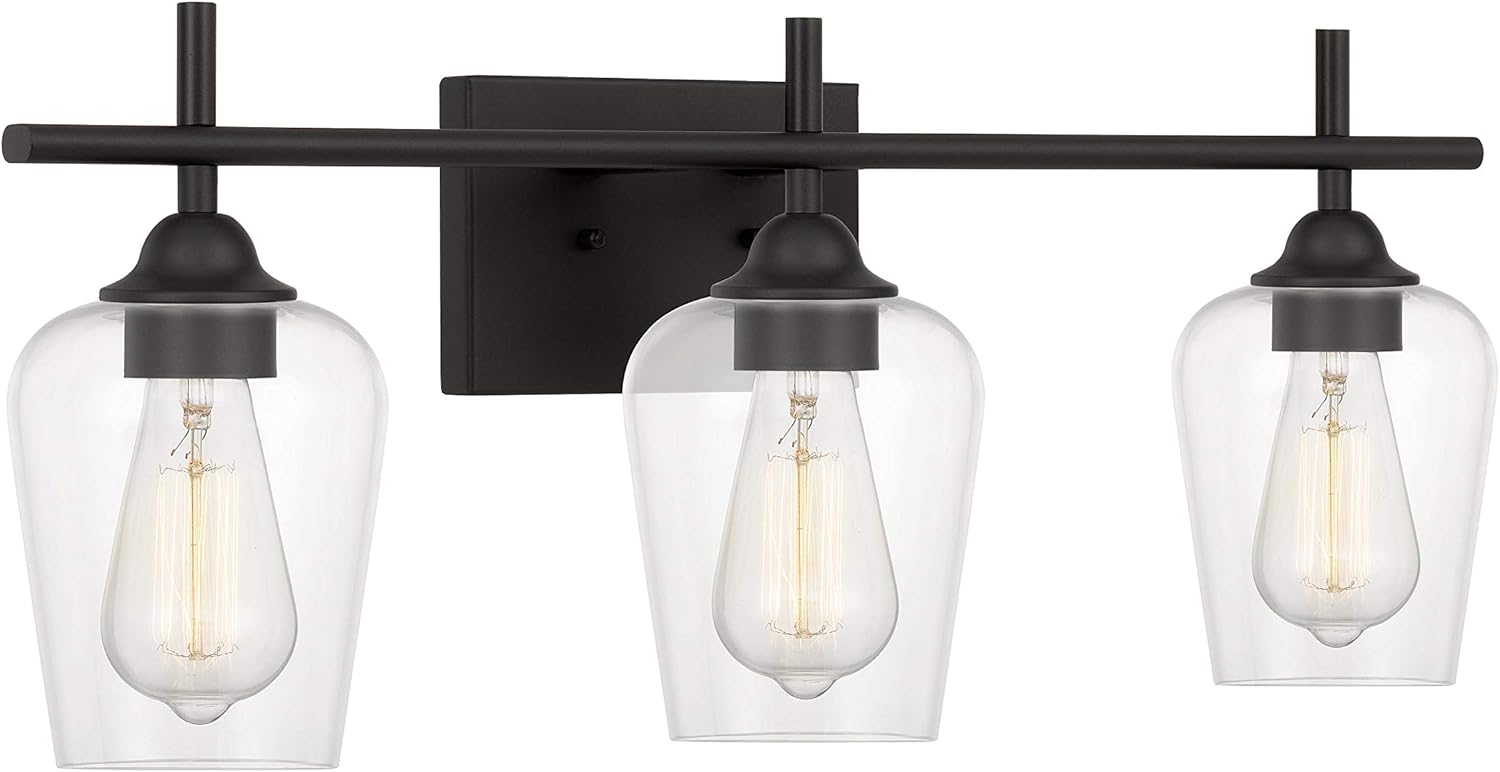 Vanity Light 3-Lights Bathroom Light Fixture Graphite w/Wine Glass-Shaped Shades Farmhouse Wall Sconce Vintage Lamp Lighting-Bacchus Collection