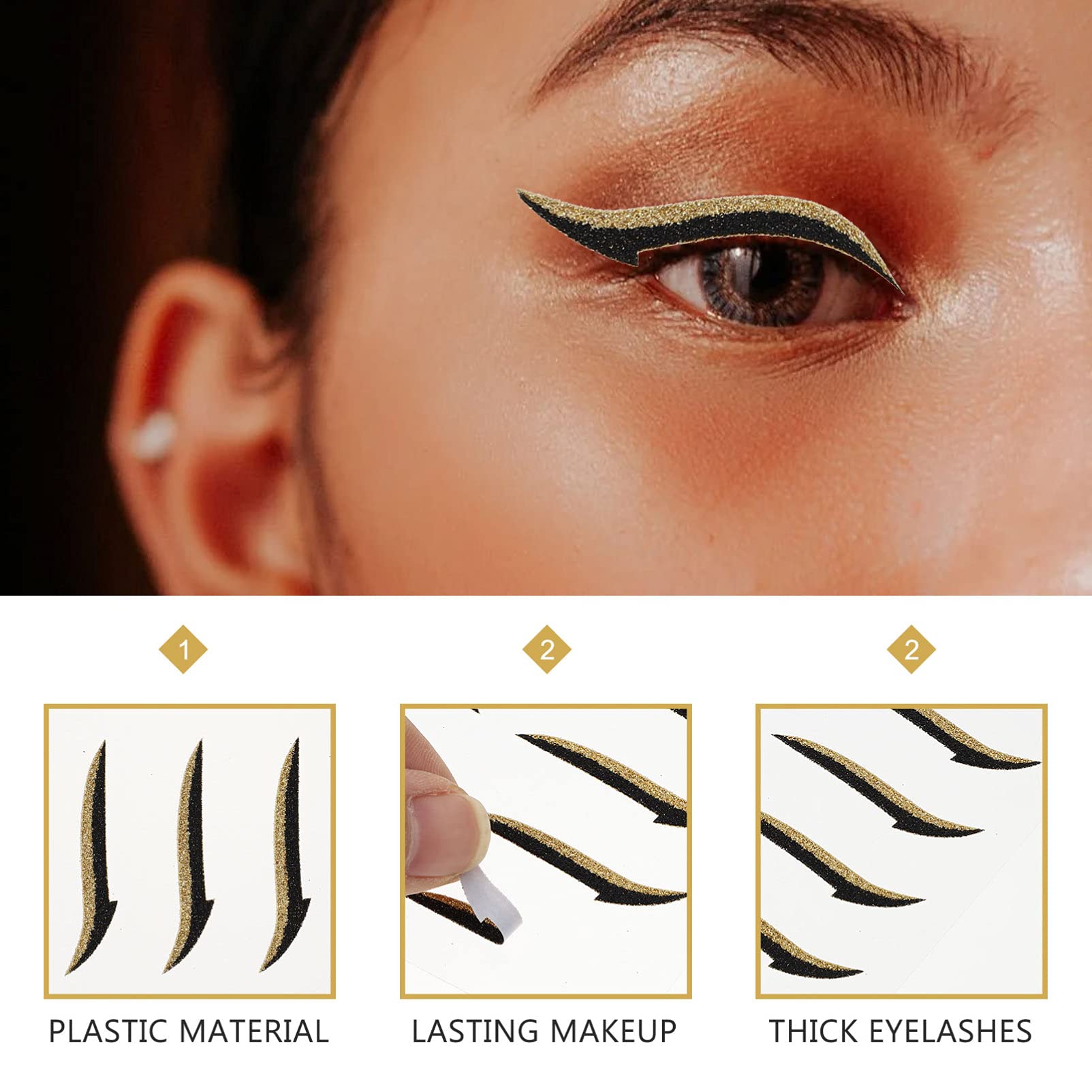 POPETPOP 160paia Eyeliner Stickers Riutilizzabili Per Doppie Palpebre Strisce Invisibili Per Trucco Occhi Facili Da Applicare e Durature Per Donne e Ragazze