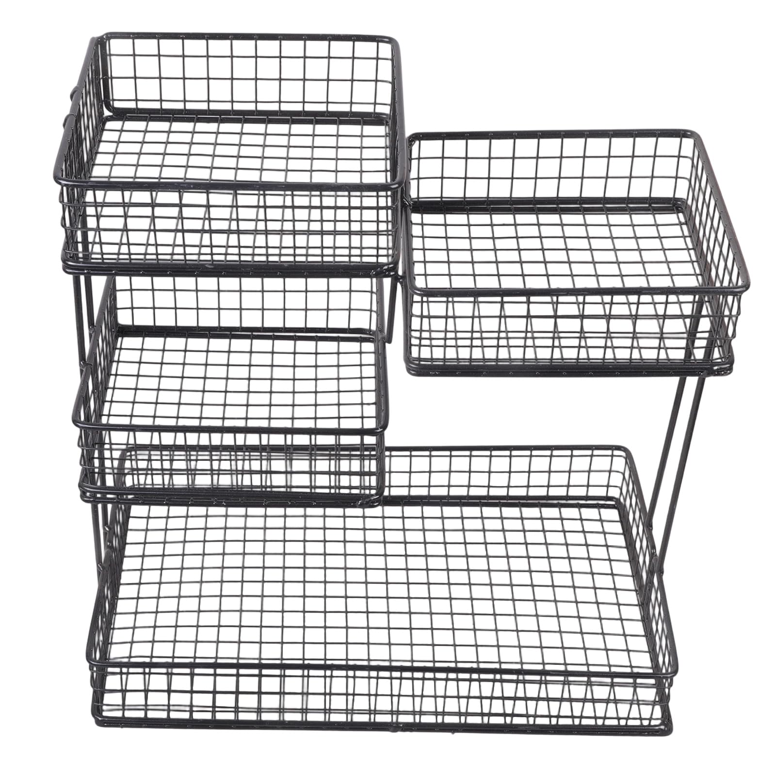 Hsioluted Practical 4 Layer Metal Makeup Organizers Desktop Shelf Rustproof Finish Shelves for Cosmetics Tools Kitchen Desktop Cosmetic Organizers