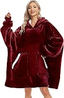 Vista 15 de Kipswiza Manta Ponible con Capucha para Mujeres y Hombres, Sudadera de Mantas con Capucha de Sherpa Suave y Acogedora Extragrande como Regalos
