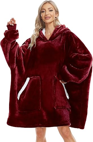 Miniatura 15 de Kipswiza Manta Ponible con Capucha para Mujeres y Hombres, Sudadera de Mantas con Capucha de Sherpa Suave y Acogedora Extragrande como Regalos