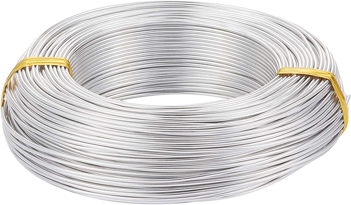 Fashewelry 164 Feet 12 Gauge Aluminum Wire Silver Bendable Metal Craft Wire for Beading Jewelry Craft Making