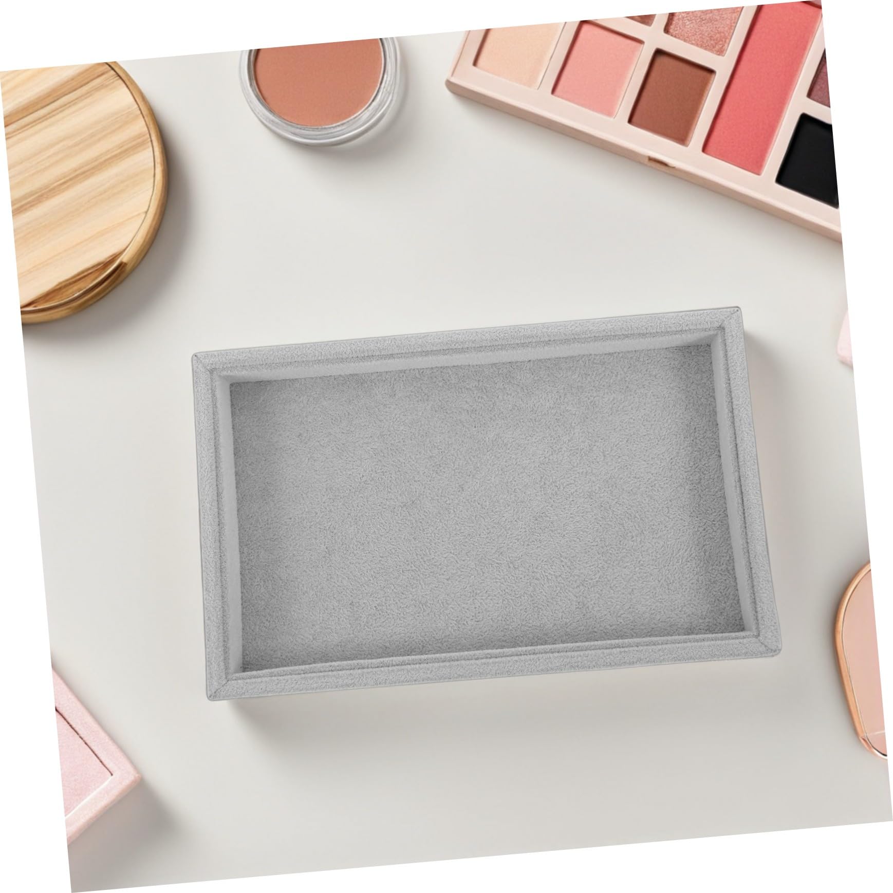 Bandeja Organizadora de Anillos y Collares de Terciopelo Apilable, Protección Suave y Optimización de Espacio para Colecciones Personales, Paquete de 2 Piezas