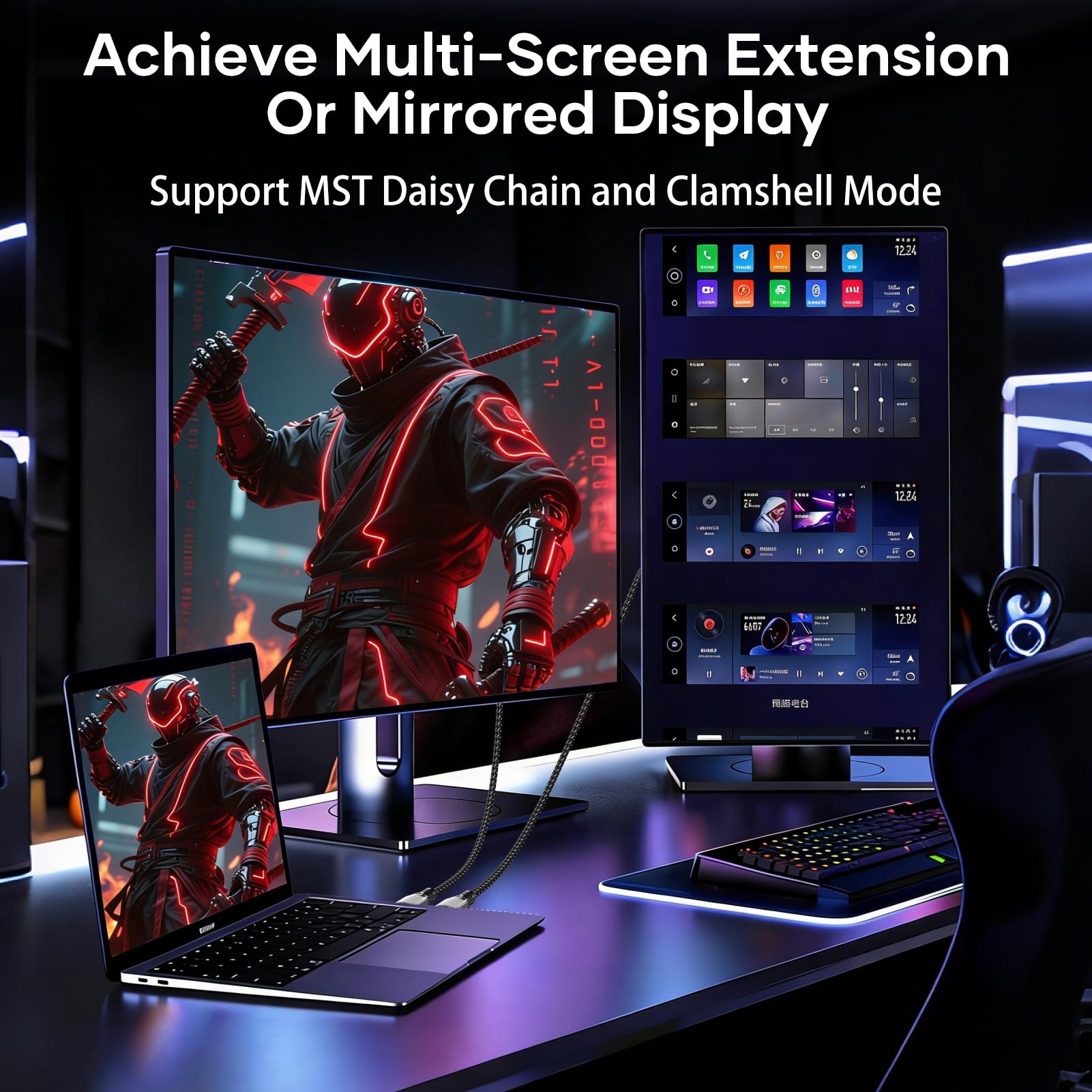 16K Cable Mini DisplayPort a DisplayPort 2.1, 2M 16K@60Hz 8K@144Hz 4K@240Hz, Cable Mini DP a DP 2.1 para HDR G-Sync FreeSync DSC1.2, Gaming Laptop,MacBook,Monitor,NUC