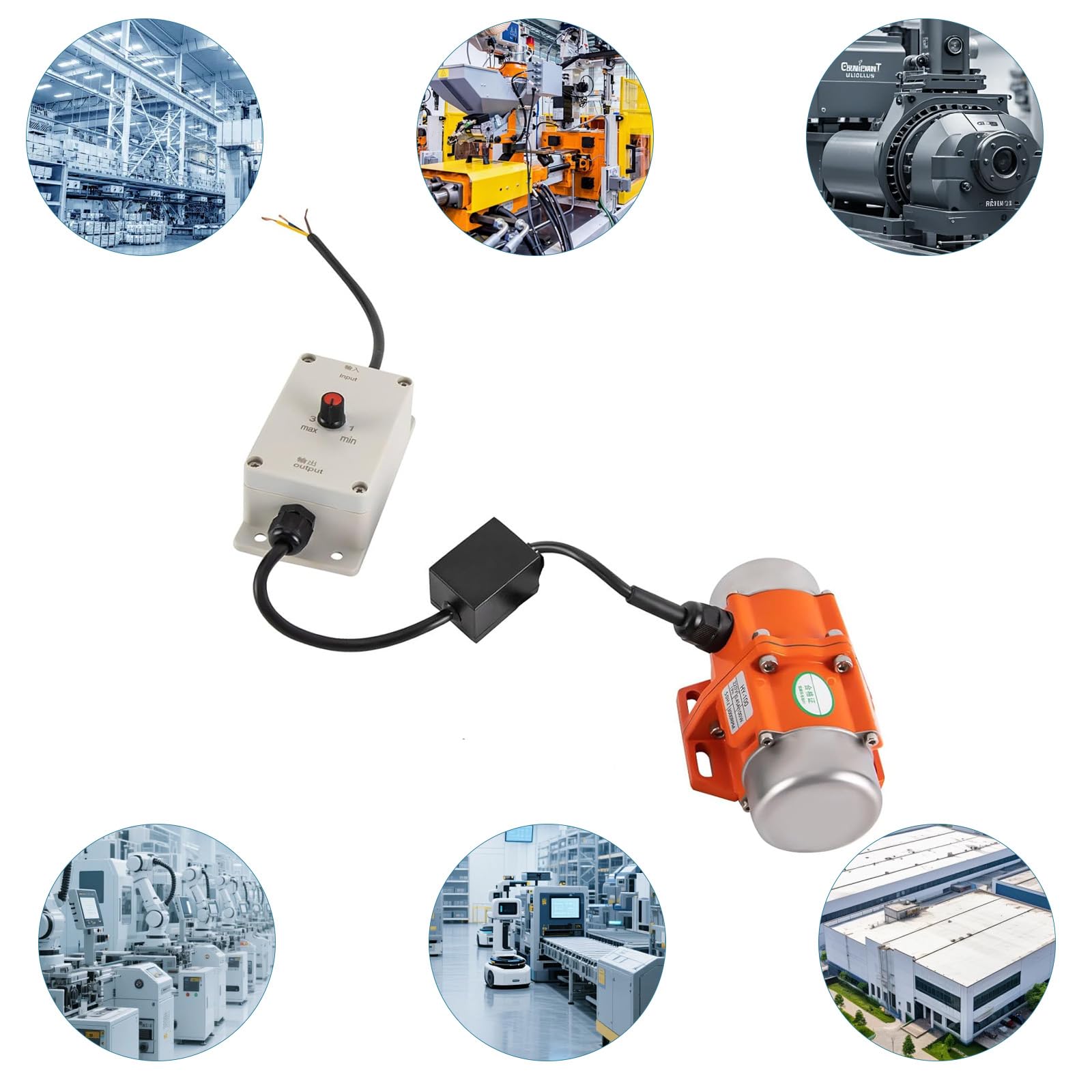 100W Elektrischer Vibrationsmotor, 220V Rüttelmotor aus Aluminiumlegierung mit 0-3000RPM Stufenloser Geschwindigkeitsregler für Bergbau Metallurgie Kohle Elektrizität Bauwesen