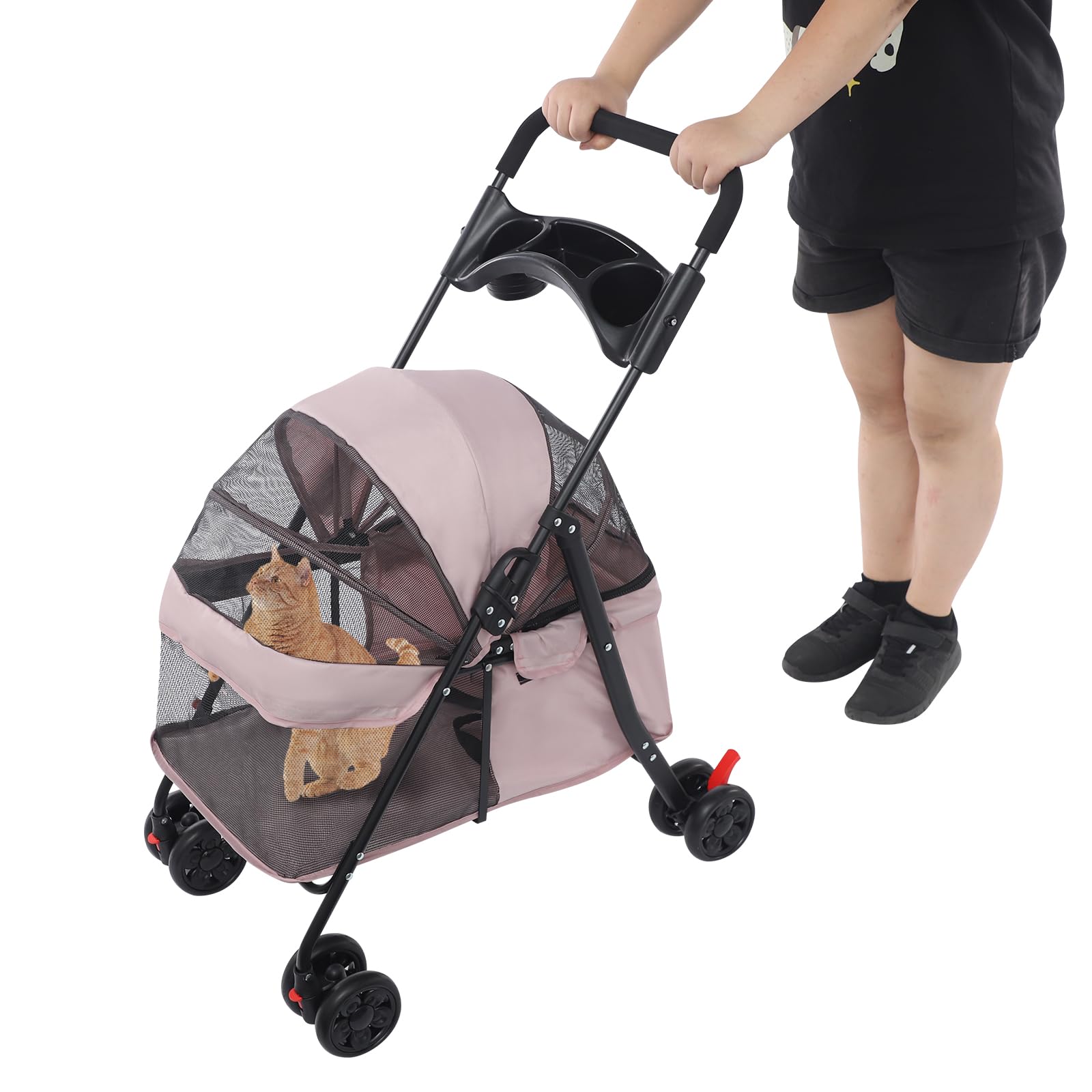 Carro para mascotas hasta 20 kg, carro para gatos, carro para mascotas para perros pequeños a medianos, 20 kg para gatos, Carro para mascotas plegable para gatos y niños 84X18 cm (A1)