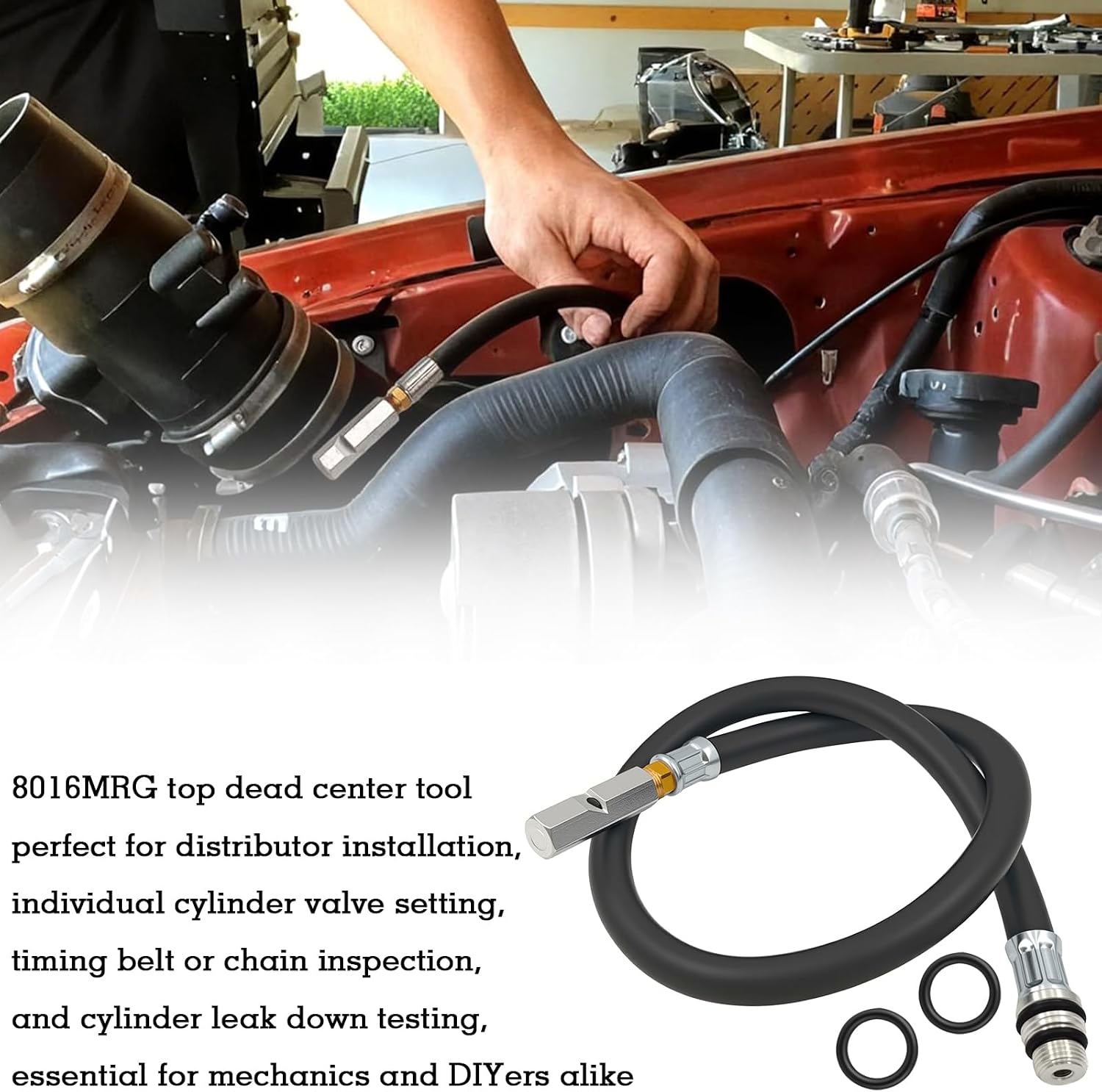8016MRG Top Dead Center Tool, Universal for Top Dead Center Whistle, with 14mm & 18mm Spark Plug Ports, for Distributor Timing & Valve Adjustment