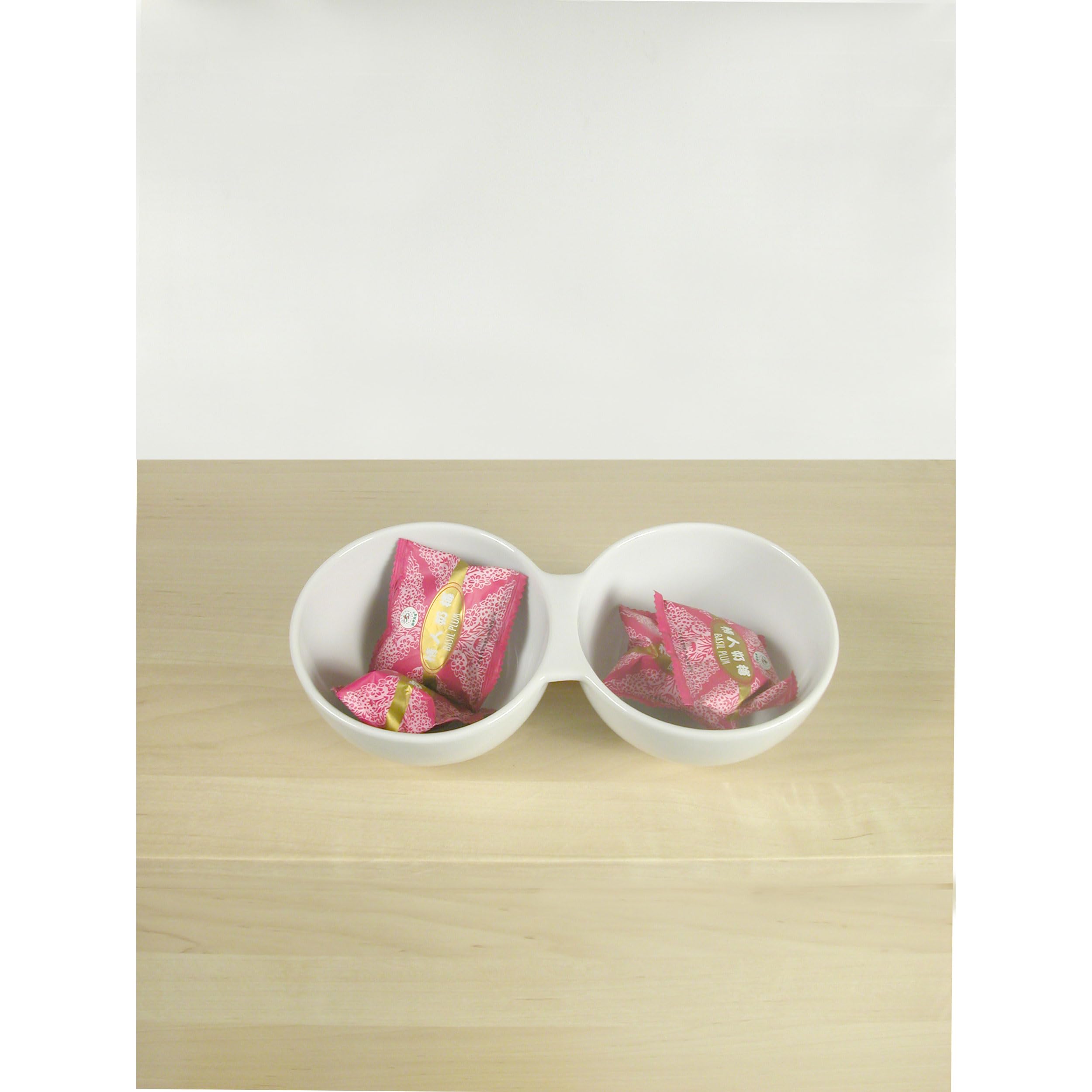 Authentics Double bol Smart, bol de service, bol à snacks, porcelaine, blanc