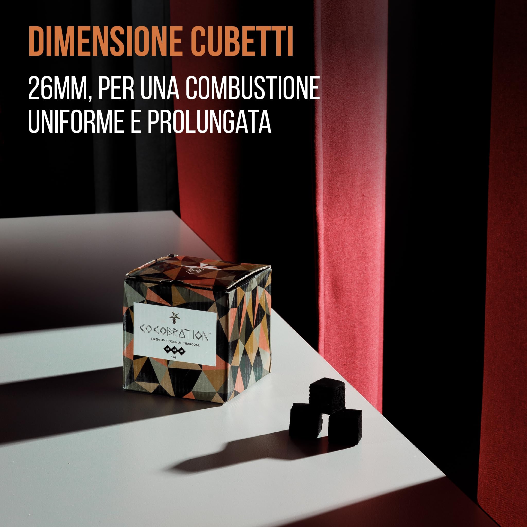 Generico Cocobration Carbone Naturale per Narghilè 26 mm – 20 kg (20x1 kg) | Carbonella 100% Gusci di Cocco, Lunga Durata, Senza Odori, Alta qualità per Shisha e Hookah