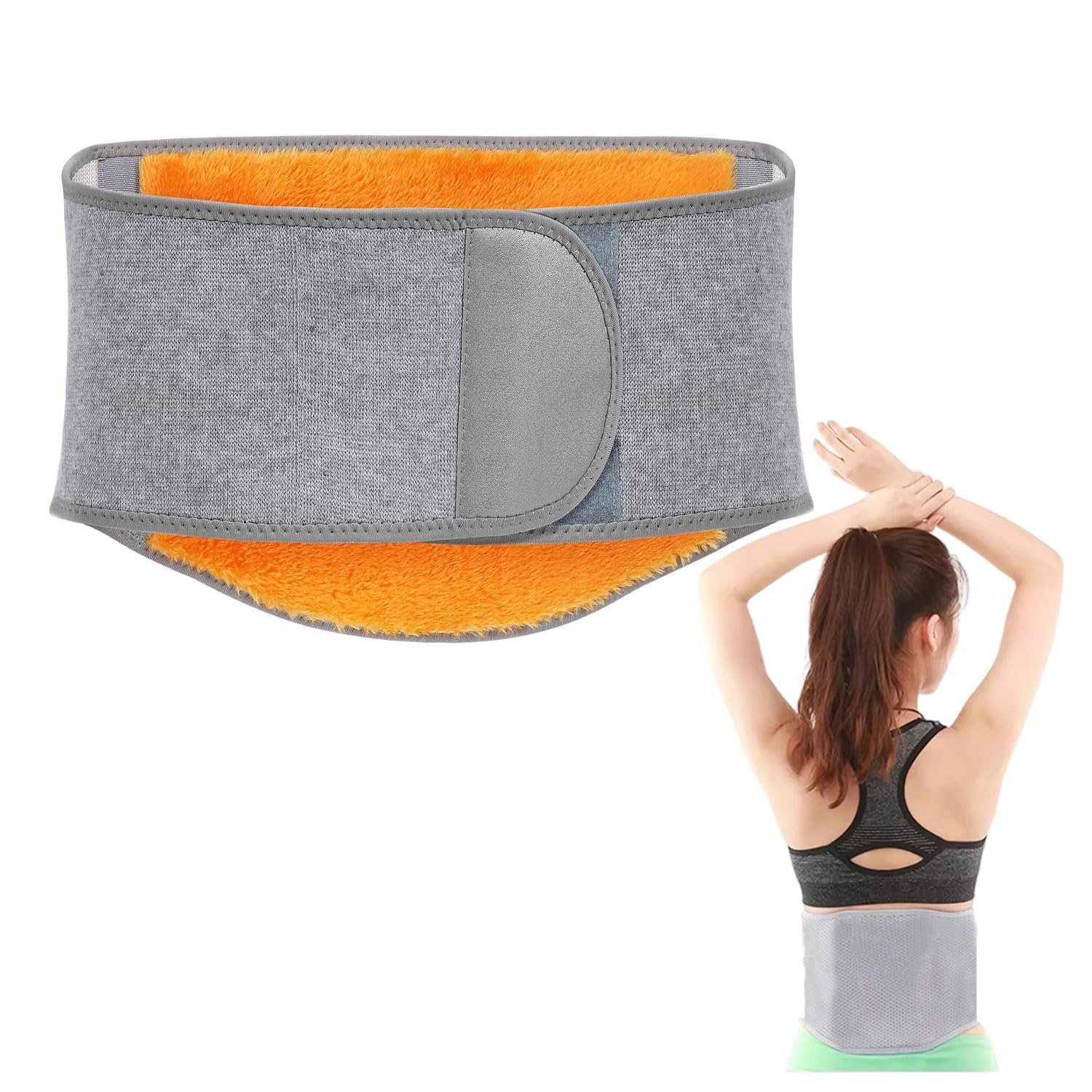 Calentador de espalda con protección térmica para los riñones, Cinturón Lumbar de Peluche, Calentador de espalda, Renal Calentador de espalda Cinturón,Cinturón lumbar térmico de invierno