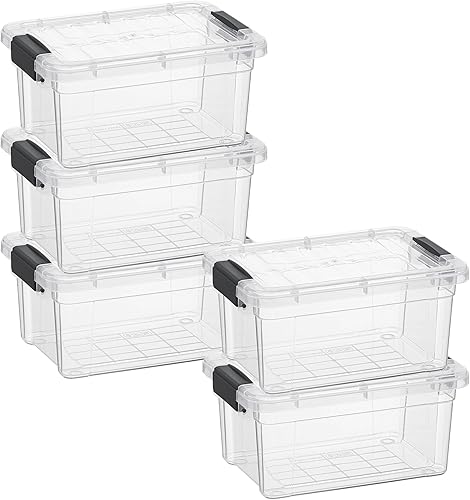 Miniatura 14 de Superio Cajas de almacenamiento transparentes con tapas, contenedores de plástico de 2.5 cuartos de galón para organizar, cajas apilables, sin BPA,