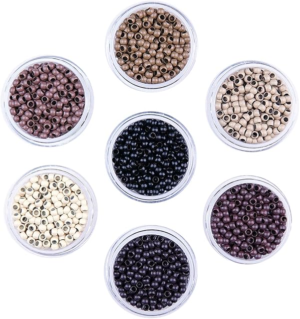 Kullke Nano Micro Rings Micro Beads Nano Hair Rings Nano Beads Without Silicone Lined for Extensions Nano Bead Extensions Beads Rings (500PCS, #11 Light Brown)