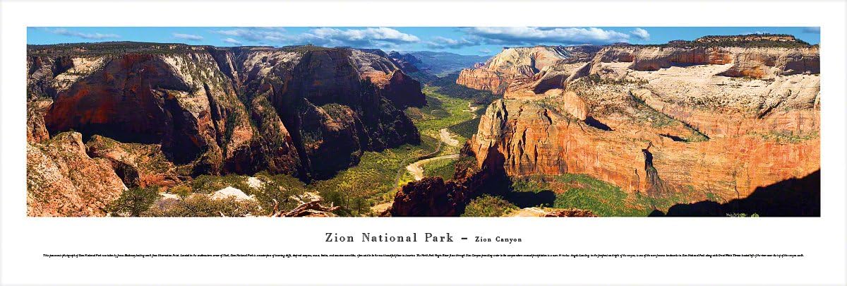 Zion National Park - Zion Canyon - Blakeway Panoramas National Park Posters with Deluxe Frame