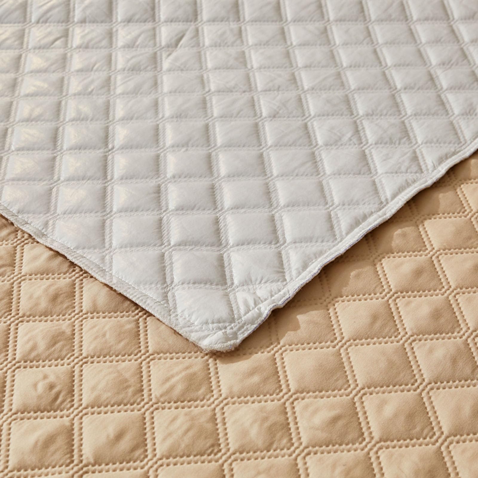 Protège-Matelas Imperméable avec Fermeture éclair 140x190/200 Personnalisable Housse de Protection Matelas Déménagement Lavable Couvre Matelas Housse Integrale Matelas Matelassé (200x210+15cm,Camel)