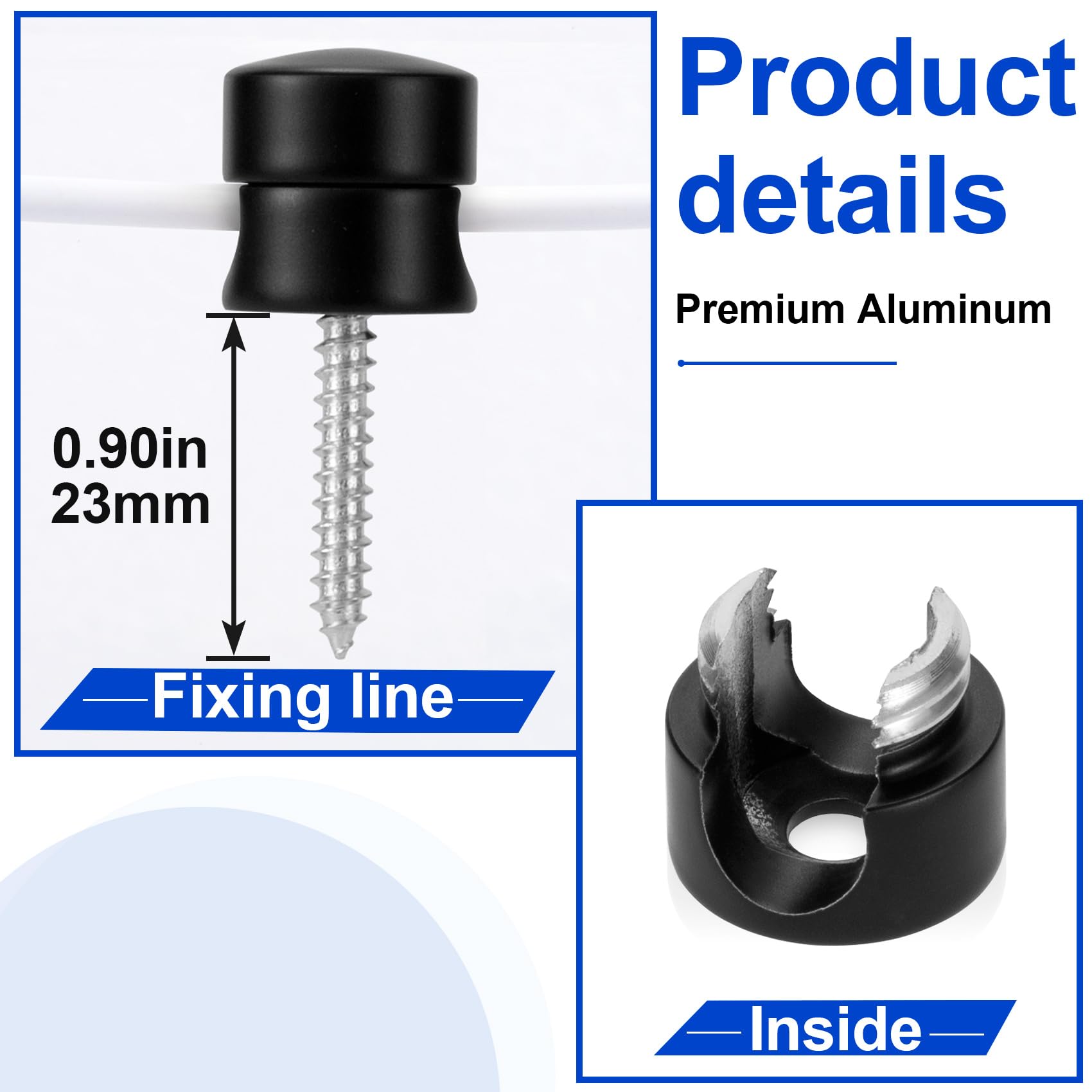 HINZIC 3 Sets Kabelanker für Nachttisch, selbstklebende Metallschnur-Management | Kabelhalter, verstellbarer Handy-Ladegerät-Clip für Schreibtisch, Wand, Büro, Zuhause, Schreibtisch-Organisation, Mattschwarz