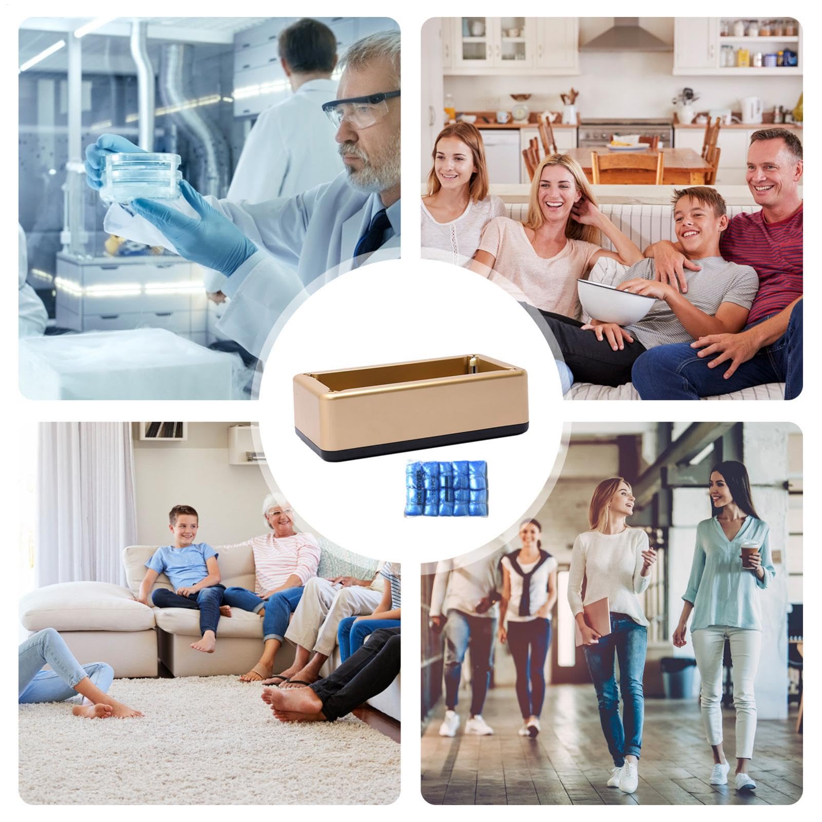 Distributore di copriscarpe, usa e getta, copriscarpe, set automatico | portatile, con 100 copriscarpe, copriscarpe antiscivolo, antipolvere