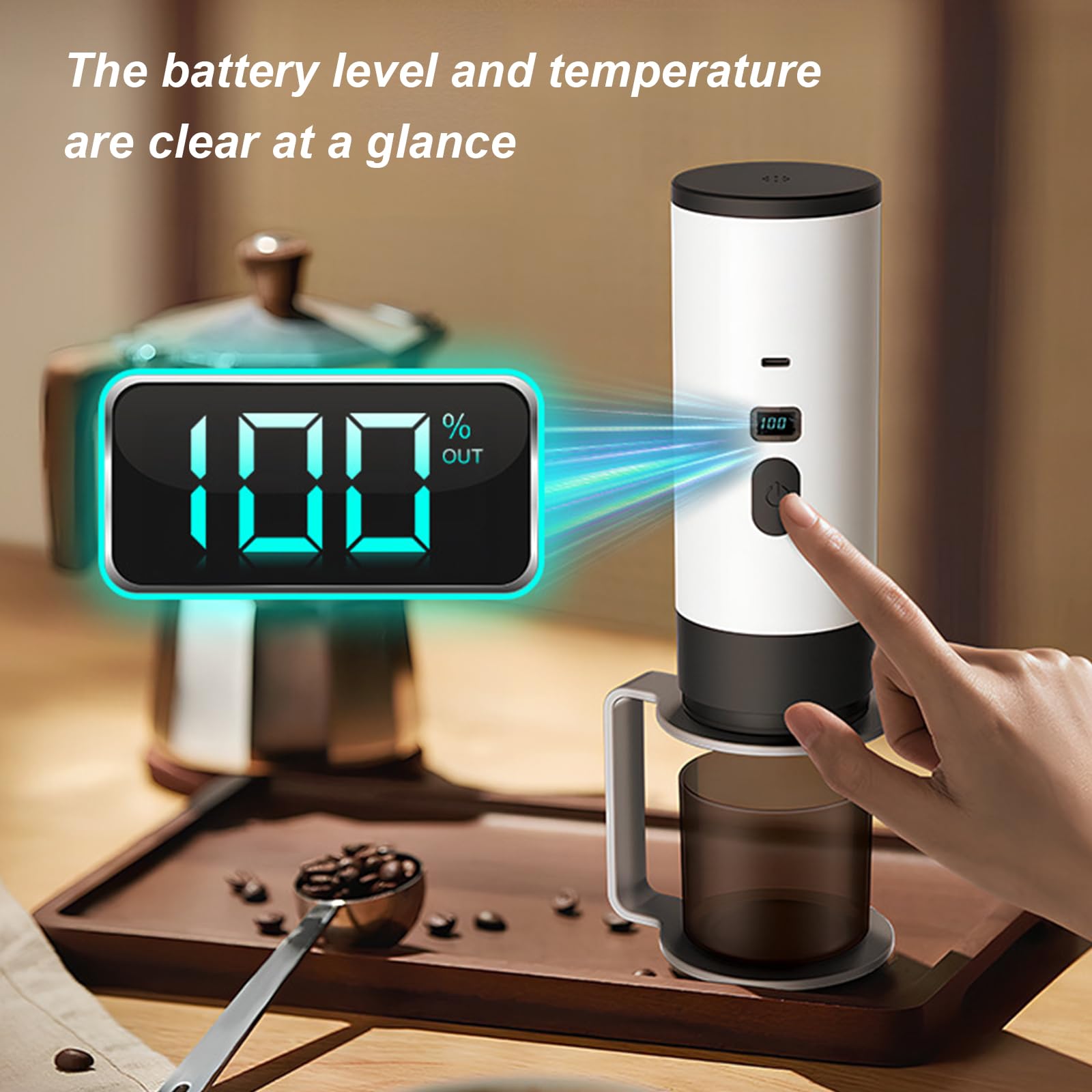 Topyond Mini-Kaffeemaschine, Tragbar, Kleine Camping- Kaffeemaschine, Automatische Brauung Für Reisen, Camping Und Abenteuer Im Freien