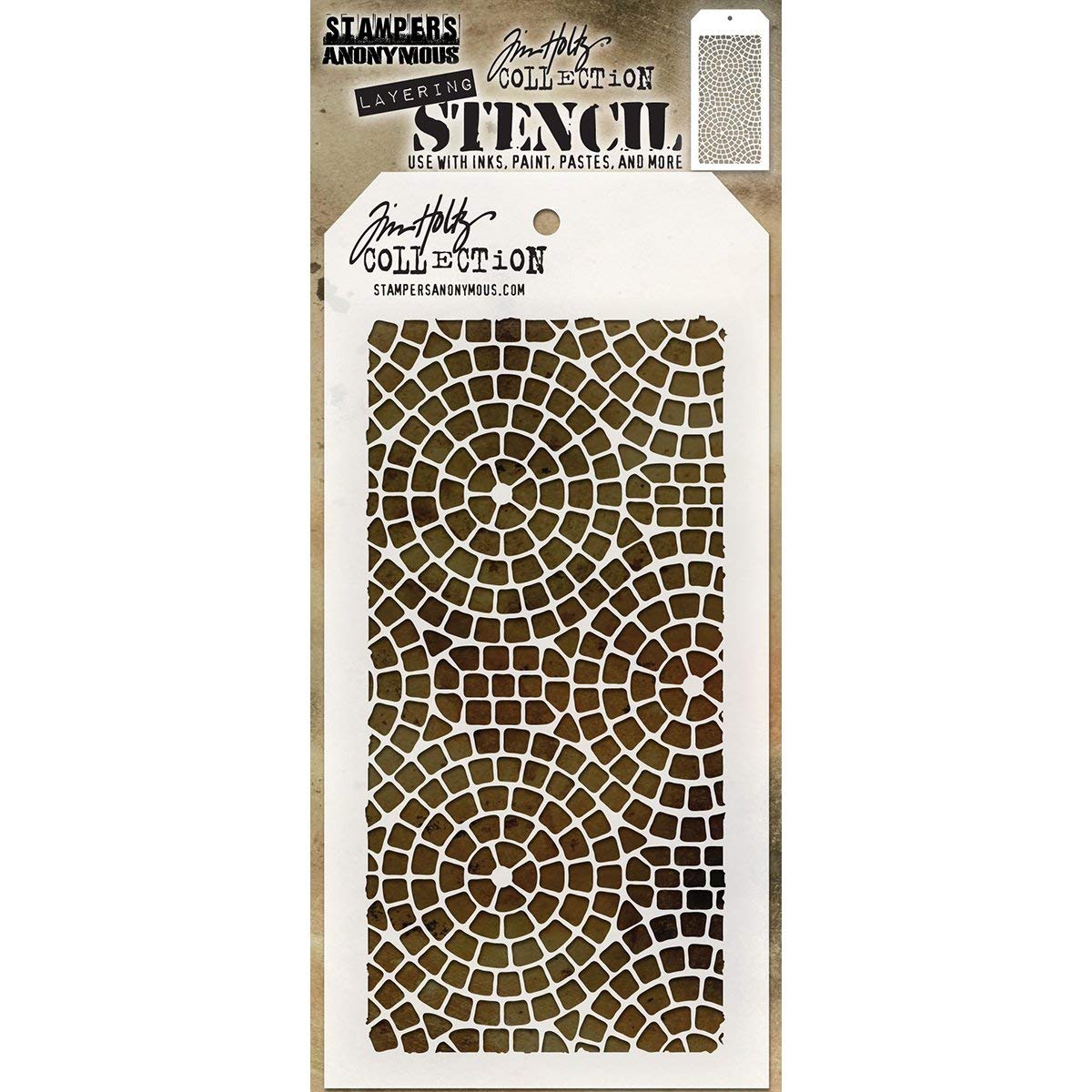 Art Gone Wild Tim Holtz Mosaic Stencil, Transparent