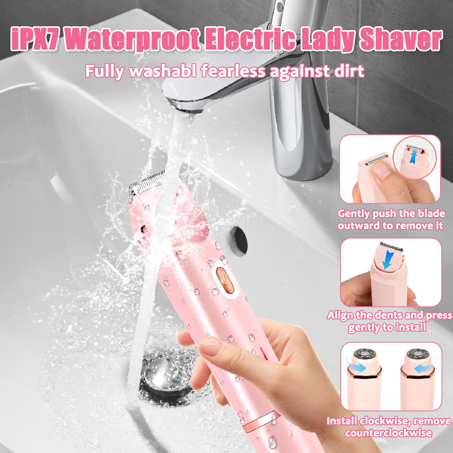 Afeitadora Eléctrica para Mujer, 2026 Rasuradora Mujer Zona Intima, Profesional Afeitadora Mujer, Indoloro Maquina Depilar Mujer, Recargable Rasuradora Mujer, Impermeable IPX7, para pierna (M3)