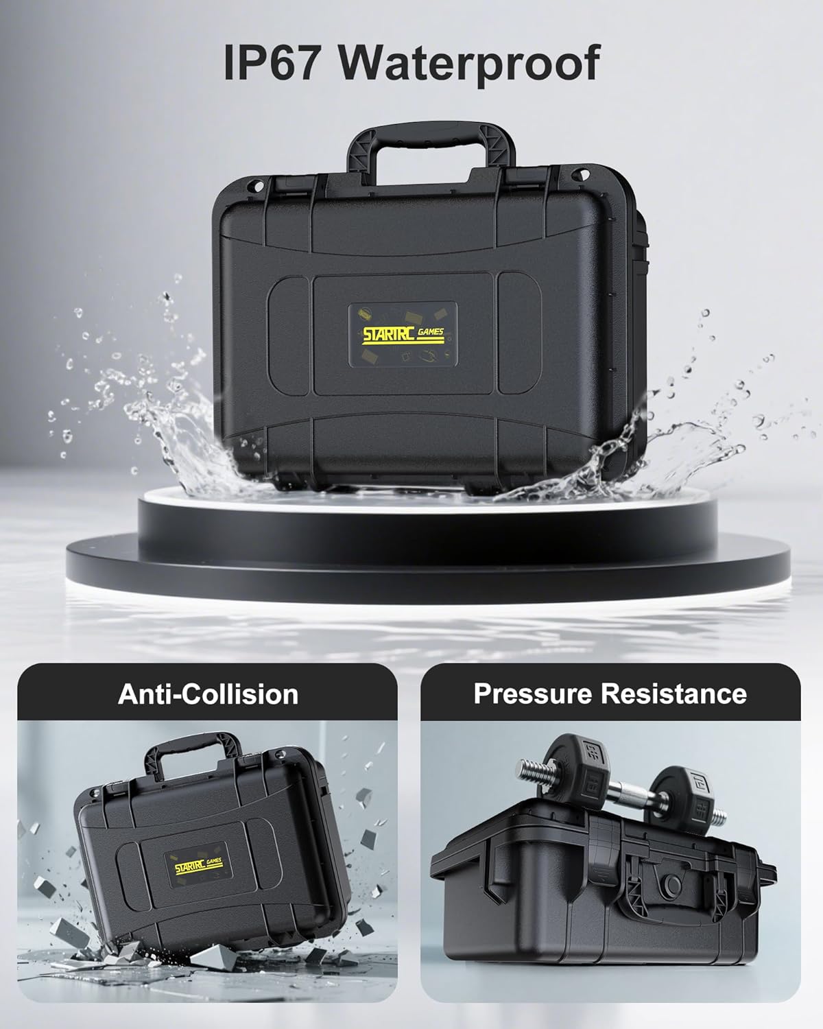 STARTRC GAMES Hard Carrying Case for Nintendo Switch 2, Professional Deluxe IP67 Waterproof, Soft Lining Hard Travel Case for Nintendo Switch 2 Console Pro Controller & Accessories (Black) - Image 6