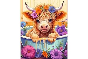 Cow Stamped Cross Stitch Kits for Adults - The Cuddly Canvas Delight