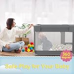 Palopalo 70x59in Extra Large Baby Playpen Ideal for First-time Mom | Big Playard for Multiple Babies and Toddlers, Non-Foldable and Baby Activity Center, Infants Play Pen with Breathable Mesh