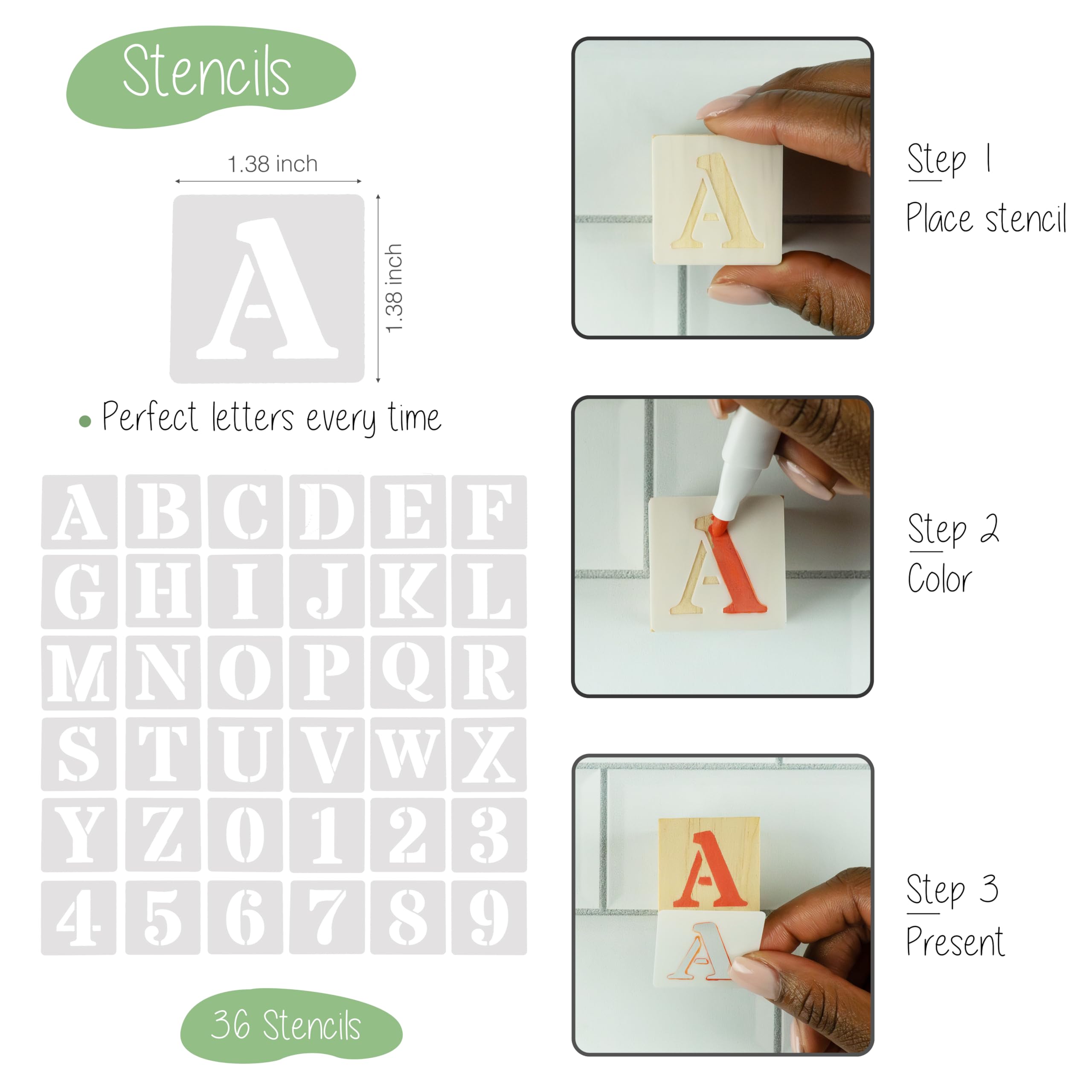 111 Pcs Baby Shower Game Blocks to Decorate, Includes 36 Stencils 50 Wooden Blocks 24 Acrylic Markers - Plain Wooden Blocks Great for Baby Shower Activities for Guests