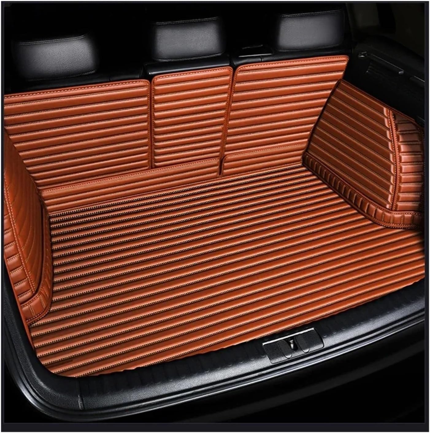 Car Boot Mat for BMW 5 Seat for F15 2013 2014 2015 2016 2017 2018 Striped Pu Leather Custom Full Coverage Car Trunk Mat Auto Goods Interior Details