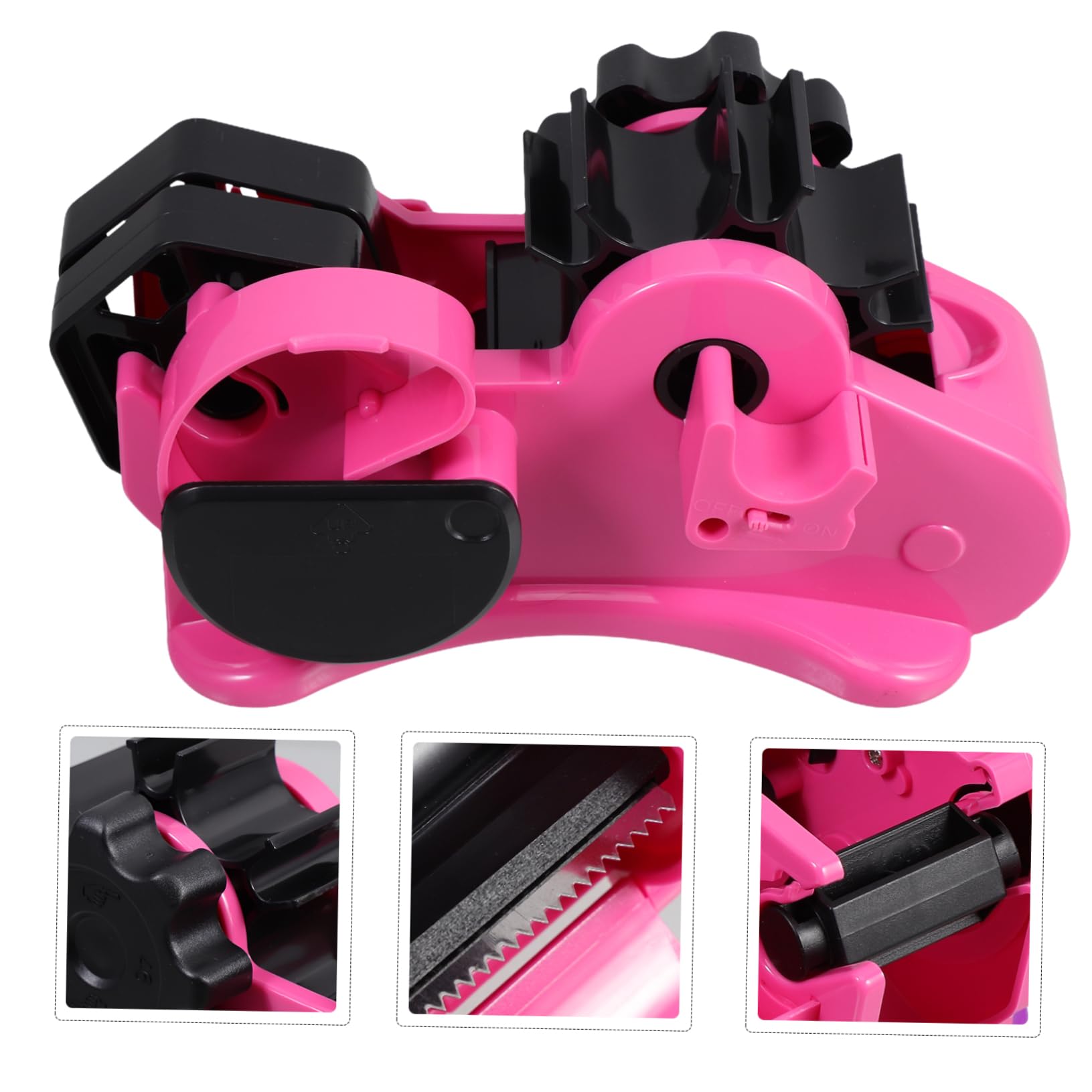 Dispenser Nastro Adesivo Trasparente in Plastica con Cutter | Organizer da Scrivania per Scuola e Ufficio, Uso per Riparazioni e Fascicolazione Documenti, Design Semplice